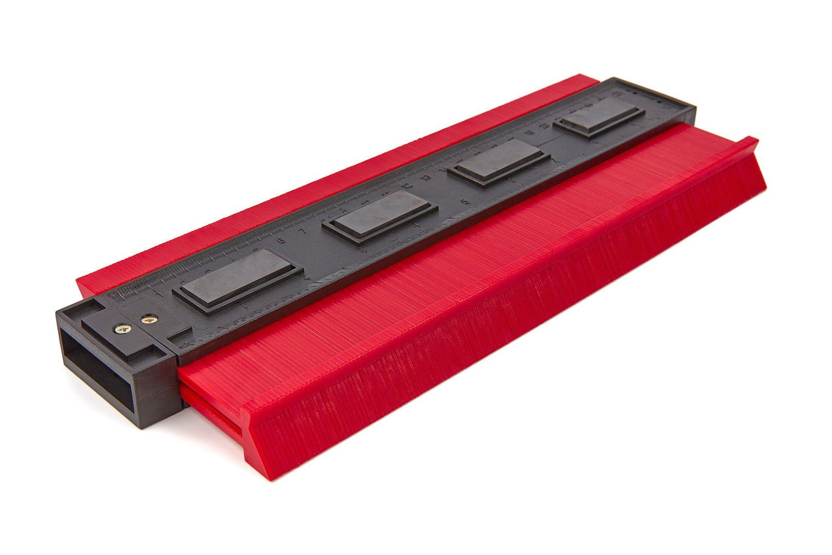 Calibro per contorni, 285 × 100 × 20 mm, stencil universale, duplicatore di profili per copiare forme irregolari con precisione, per facilitare il trasferimento di contorni, con scala graduata e supporto magnetico, per posa a pavimento
