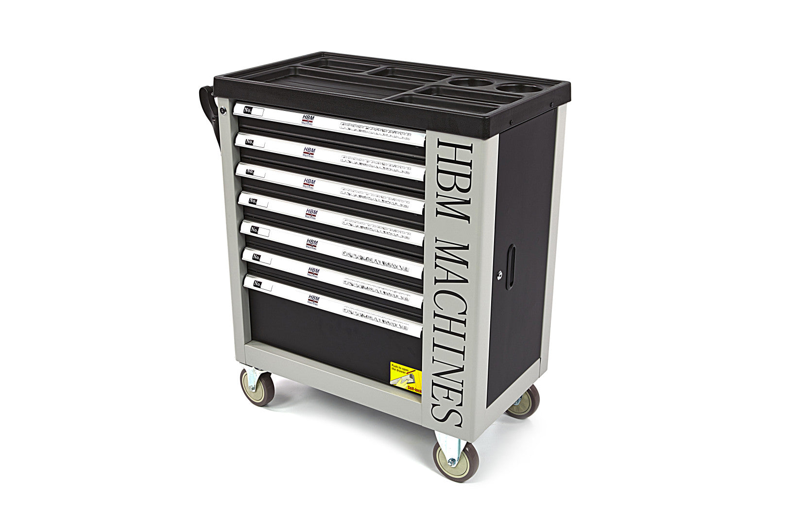 Carrello completo di attrezzi set 245 pezzi con 7 cassetti 6 scomparti e ruote da officina Carbon premium Olanda