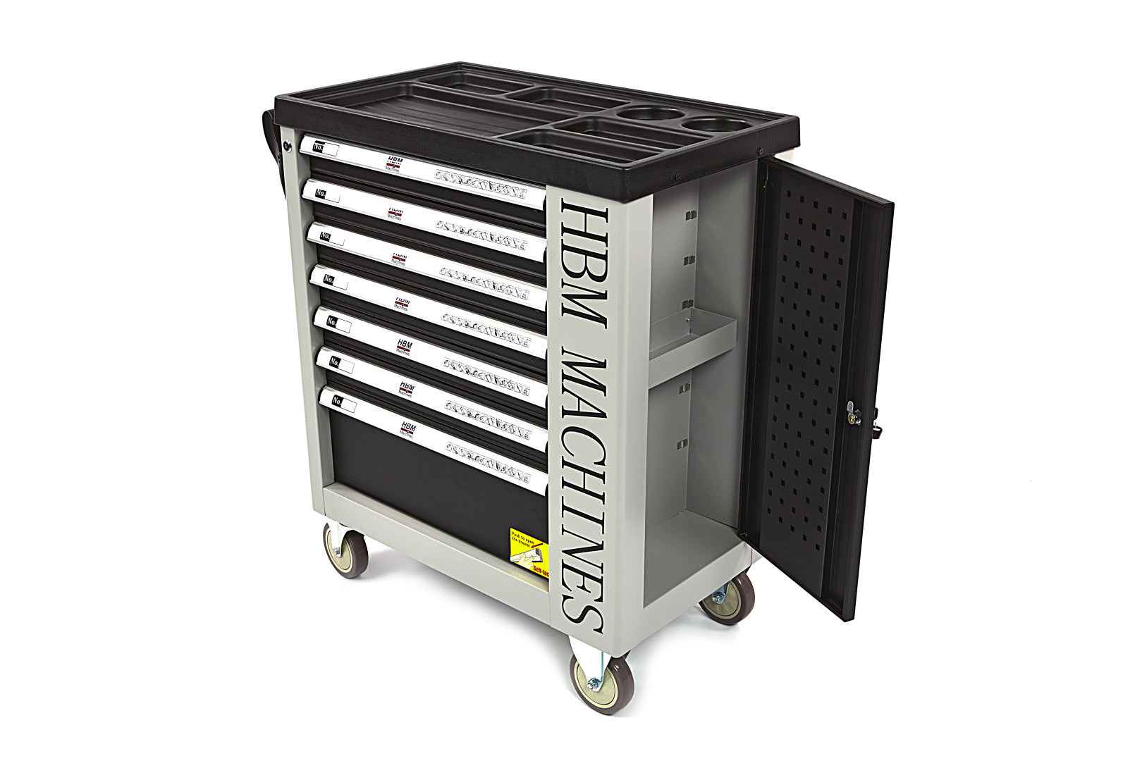 Carrello completo di attrezzi set 245 pezzi con 7 cassetti 6 scomparti e ruote da officina Carbon premium Olanda