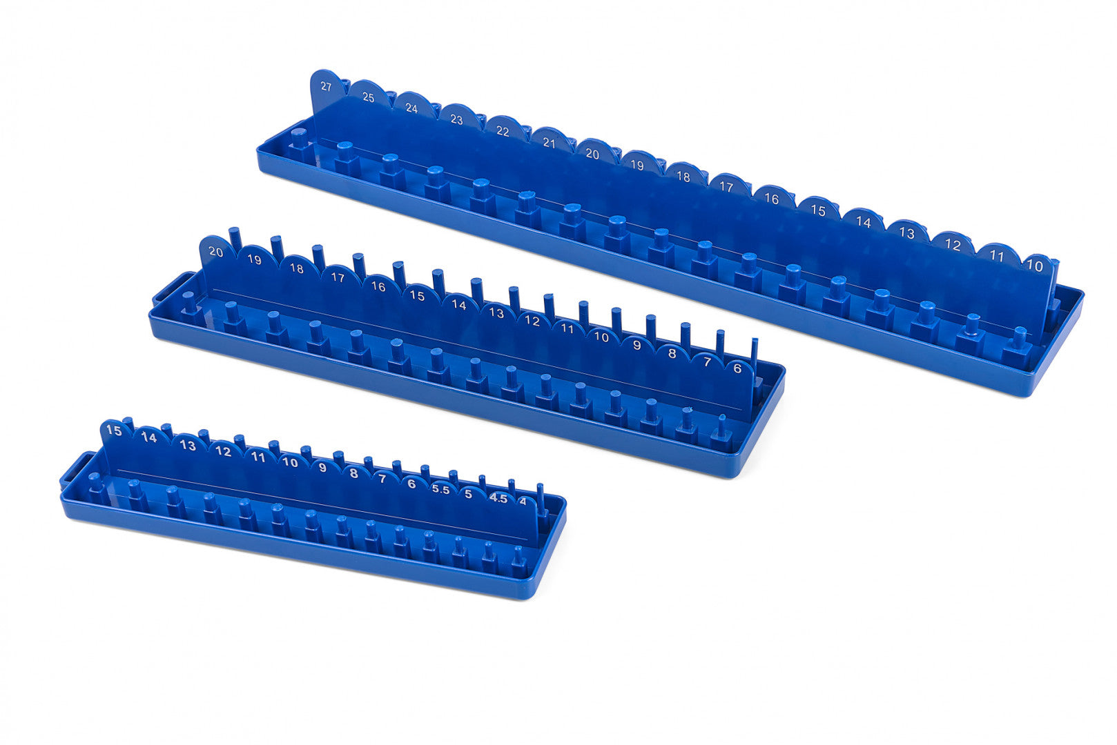 Supporto porta per chiavi a bussola da 1/2", organizer per chiavi a bussola, supporto lungo in plastica per binario, per miglior organizer per attrezzi in garage, supporto presa salvaspazio organizer vassoio scaffale rack binario, Hbm Machines Olanda