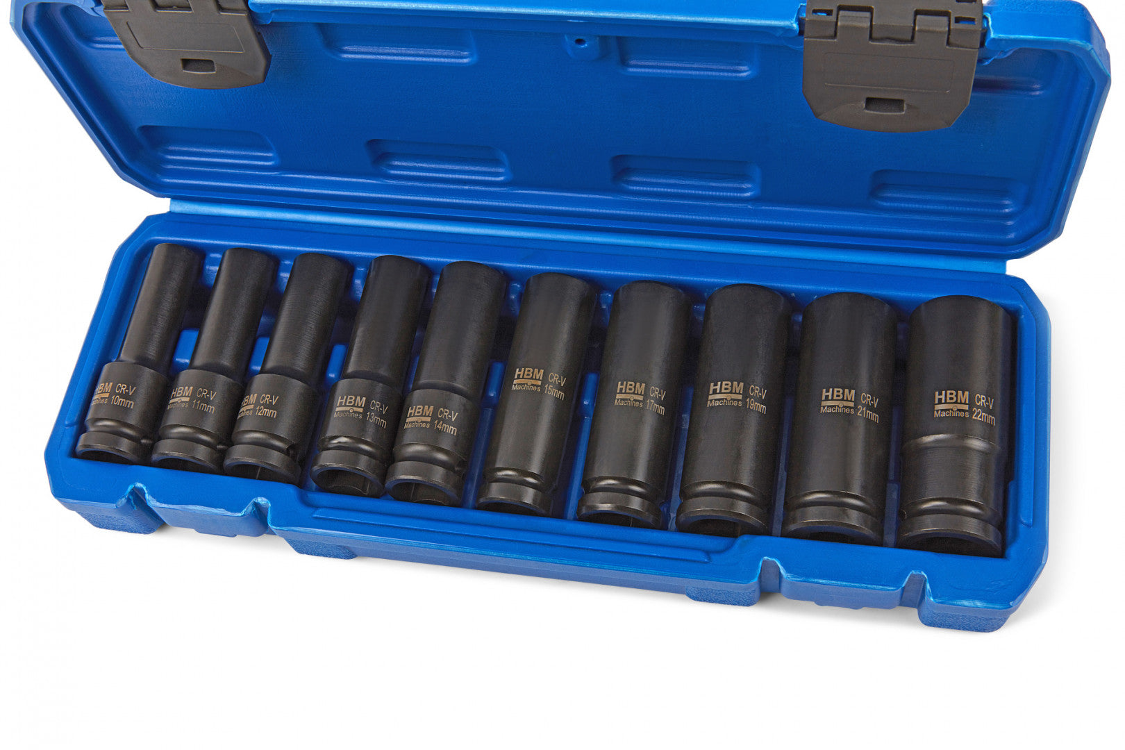 Set chiavi a bussola lunghe, 1/2", 10–22 mm 10 pezzi Hbm Machines Olanda