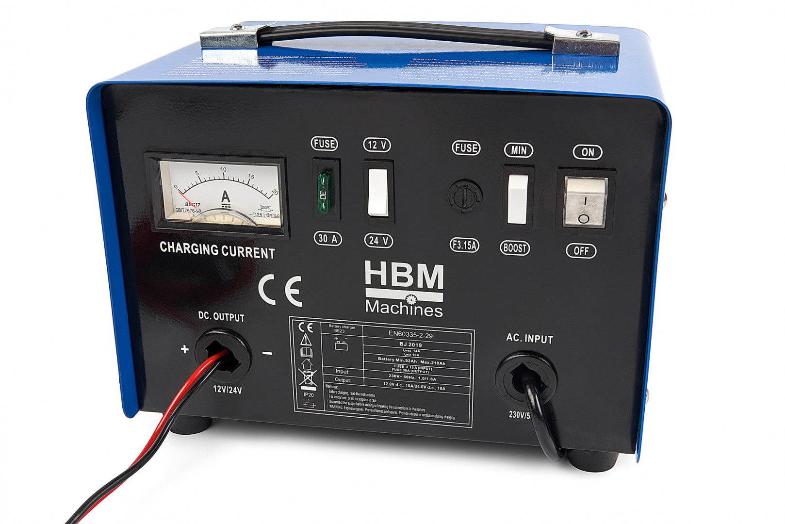 Caricabatterie per auto 12–24 V 92–210 Ah, mantenitore di carica con protezione da sovraccarico e compensazione termica, per tutti i tipi di batterie presenti sul mercato, piombo, gel o liquide, marca Hbm