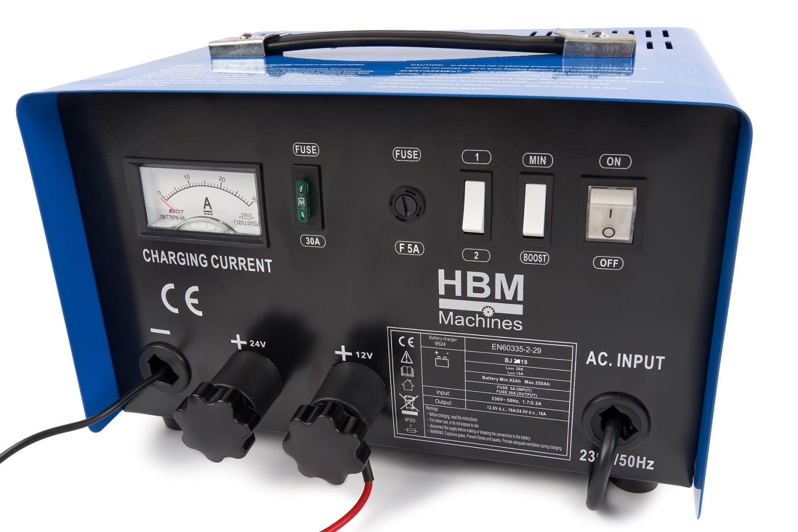 Caricabatterie per auto 12–24 V 92–210 Ah, mantenitore di carica con protezione da sovraccarico e compensazione termica, per tutti i tipi di batterie presenti sul mercato, piombo, gel o liquide, marca Hbm