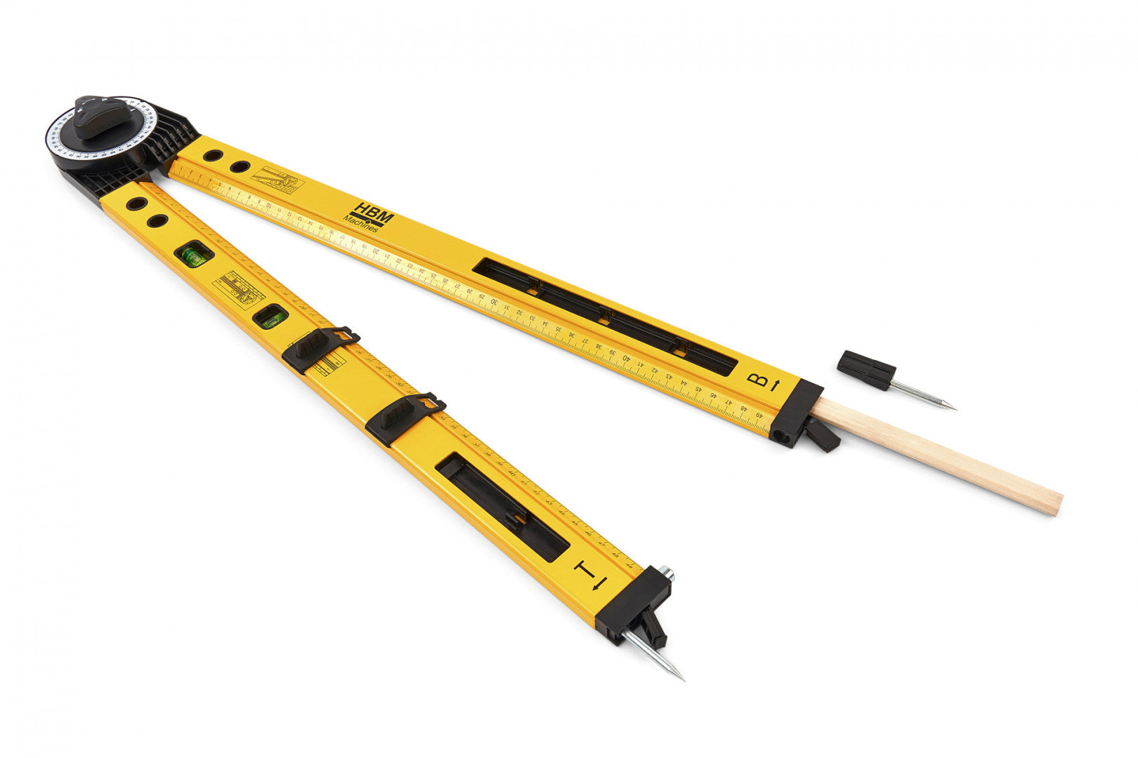 Squadra combinata regolabile, righello per angolo, righello combinato con bolla, squadrette da carpentieri, strumento di misurazione multifunzionale, squadra regolabile multiuso combinata con livella a bolla, 2 x 500 mm Hbm