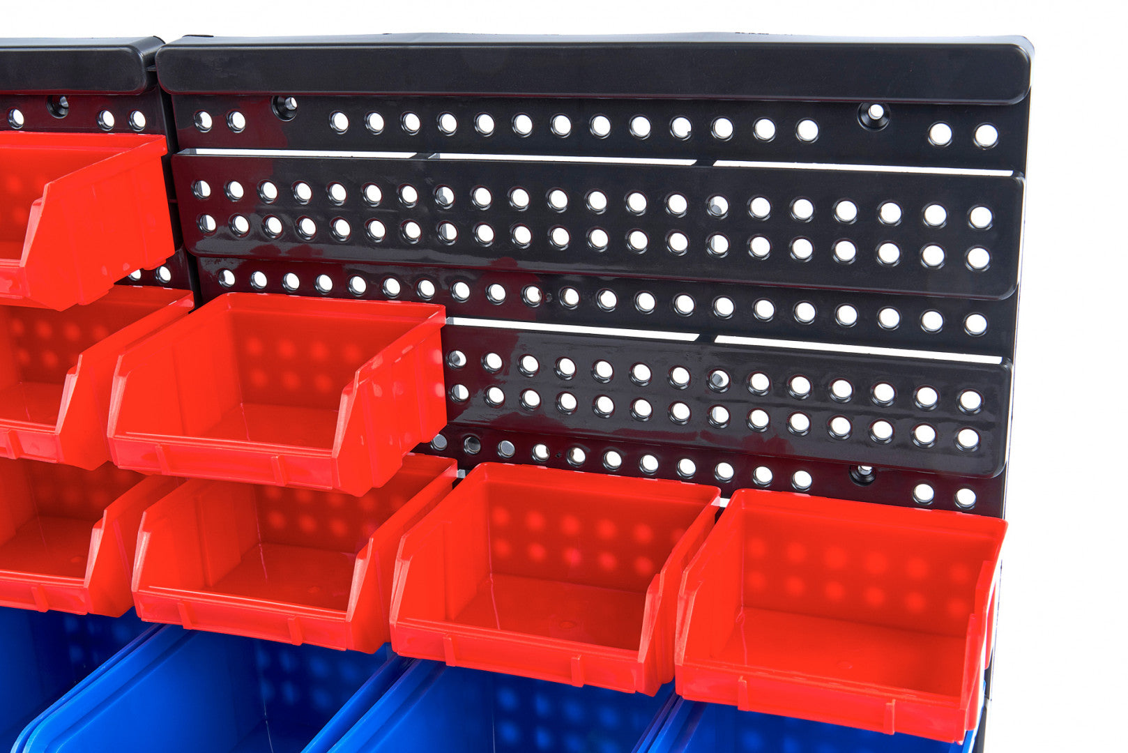Contenitori per pannello porta attrezzi da parete 30 pezzi, cassette impilabili per viti dadi bulloni ferramenta officina garage, per minuteria, 65x38cm