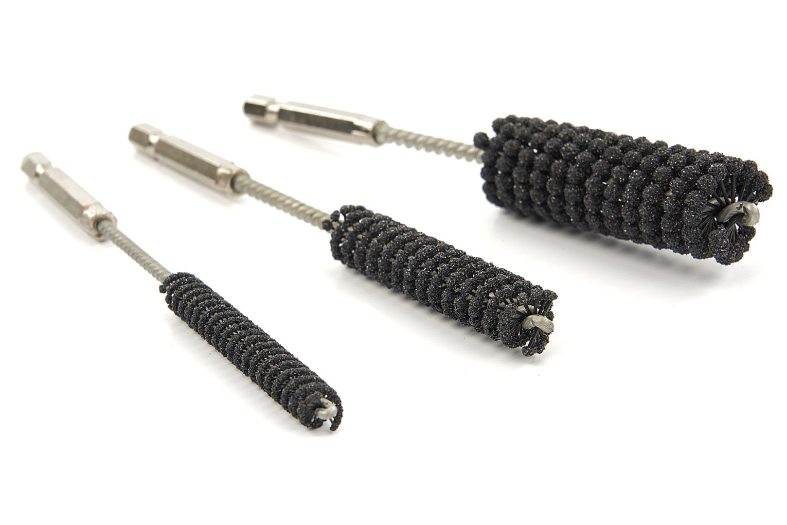 Spazzole con foro per trapano, metallica spazzola cilindrica, 1/4 "Hex, spazzole abrasive per lucidatura, levigatura, trapano a percussione, spazzola metallica per trapano, diverse dimensioni spazzola di pulizia, 3 pezzi