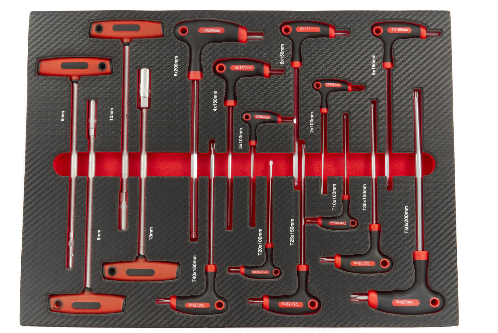 Modulo per carrelli portautensili, serie di cacciaviti con impugnatura scorrevole a T, set di 16 chiavi a T esagonali Torx, Hbm