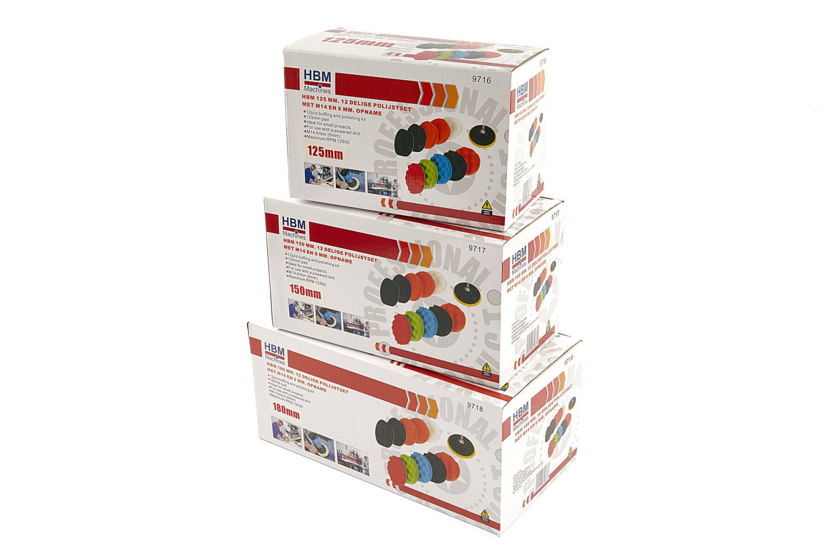 Set di spugne per lucidatura in microfibra, Hbm, pad per cere, polish, detergenti e sigillante vernice, alternativa a lucidatrice, lucidatura, lucidatrice eccentrica, 125 mm 12 pezzi