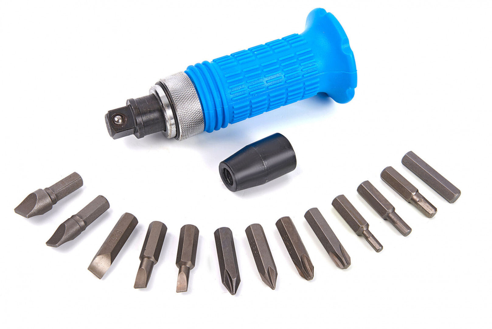Set di cacciavite professionale a percussione-avvitatore ad impulsi con 14 inserti-punte, cacciavite ad impulsi kit giravite a percussione impugnatura a mano impugnatura per impieghi gravosi, attacco 1/2" Hbm