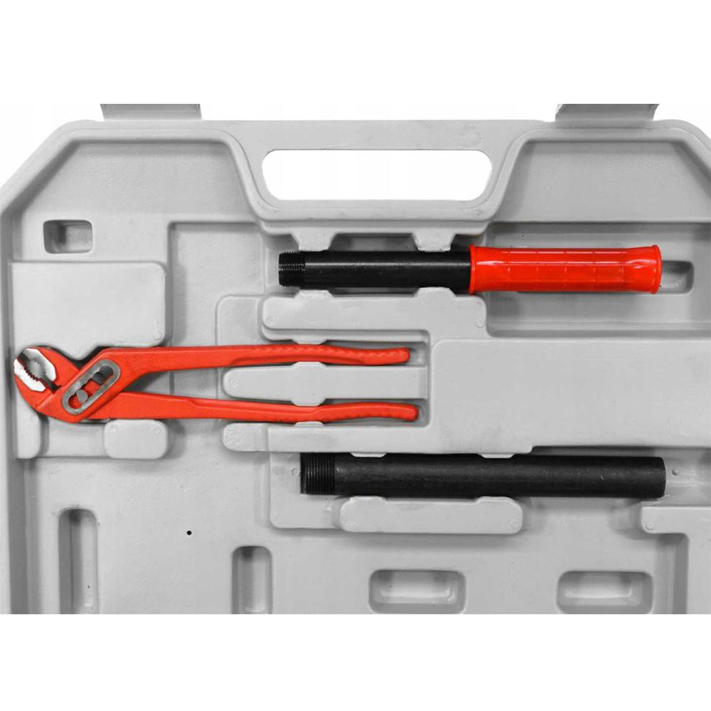 Filiera manuale a cricco, set per filettatura tubi idraulici 1/4" - 1.1/4", filettatrice, con prolunga