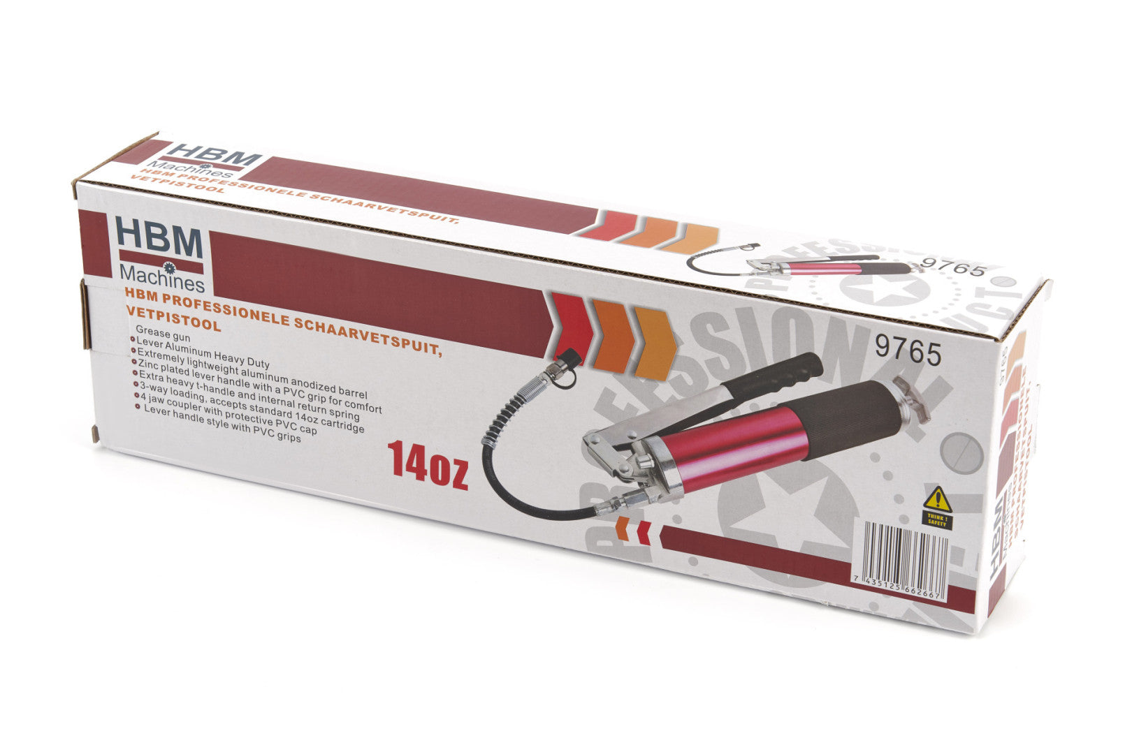 Pistola ingrassatore professionale,pompa grasso 400 ml HBM Machines Olanda