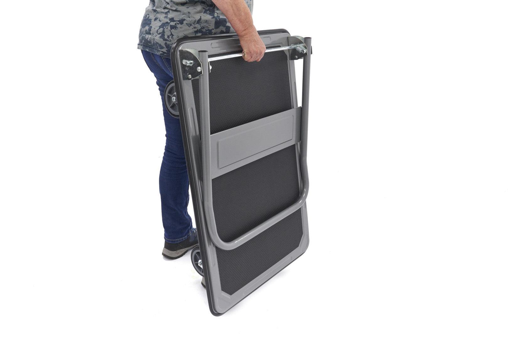 Piattaforma carrello pieghevole per carichi pesanti 350 kg a una mano, carrello con ruote freno