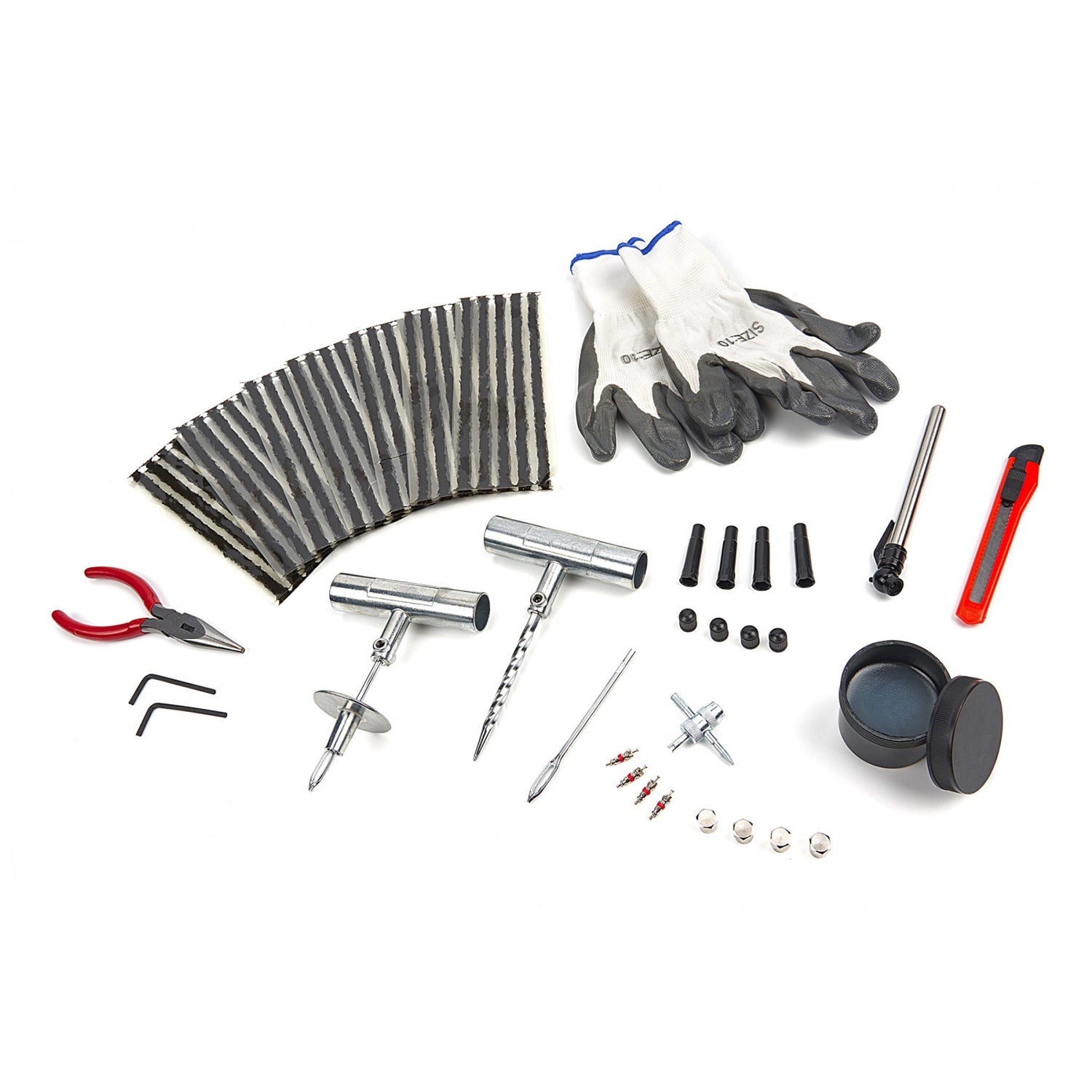 Kit riparazione pneumatici auto - kit foratura moto tubeless - emergenza per ripara gomme auto, moto, atv, jeep, trattore - kit riparazione gomme, 64 pezzi Hbm