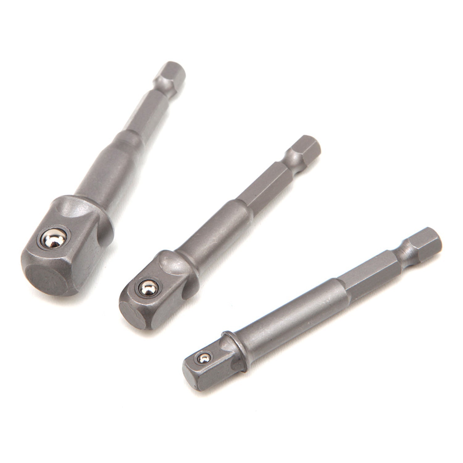 Adattatore per chiavi a bussola e inserti, 3 pezzi, adattatore esagonale da 1/4” su 1/4”, 3/8”, 1/2”, per trapano e avvitatore, chiave a impatto, HBM