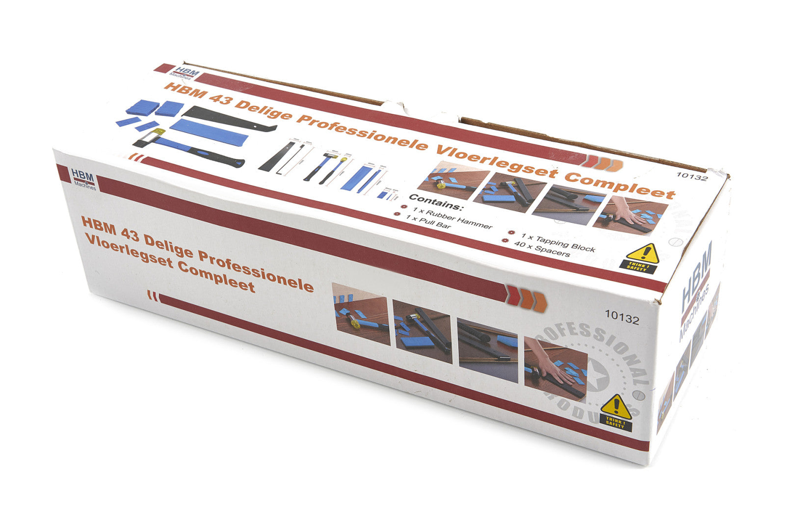 Kit montaggio laminato - 40 distanziatori pavimento, martello di gomma a doppia faccia, robusto blocco per maschiare, barra di trazione incastro, Hbm