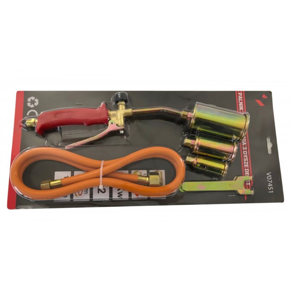 Saldatore/cannello bruciatore a gas con 3 ugelli-becchi di ricambio, 25mm, 35mm, 60mm ,torcia a gas lanciafiamme per sigillatura-fusione asfalto