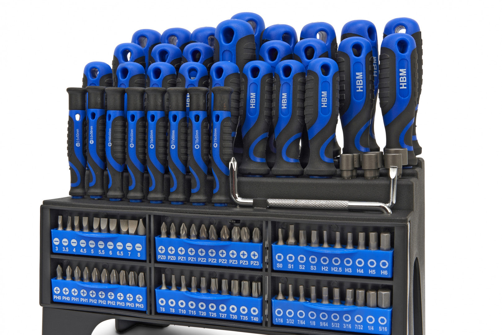 Set giraviti, set di cacciaviti, con supporto 100 pezzi con supporto Hbm