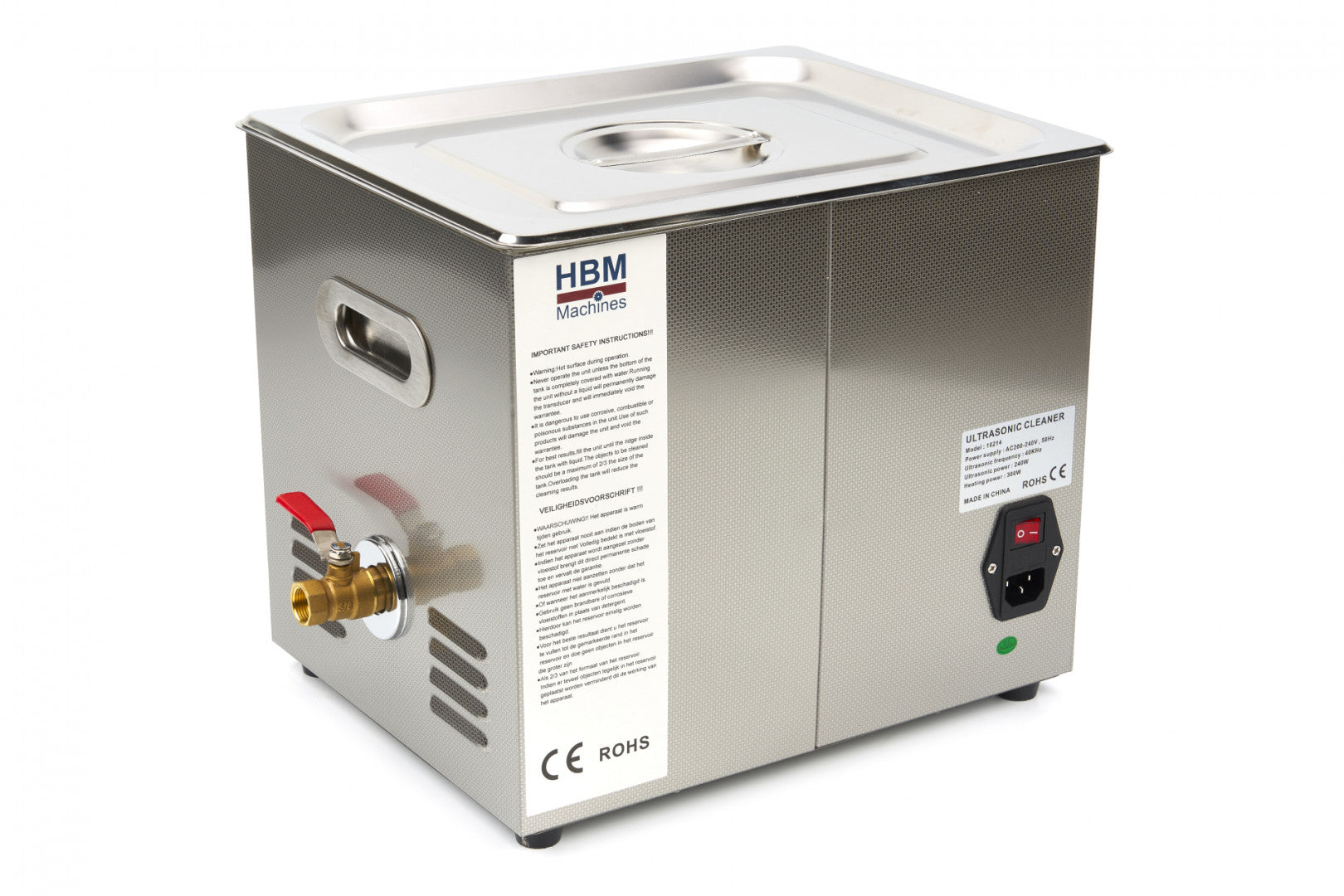 Pulitore digitale ad ultrasuoni 10l Hbm