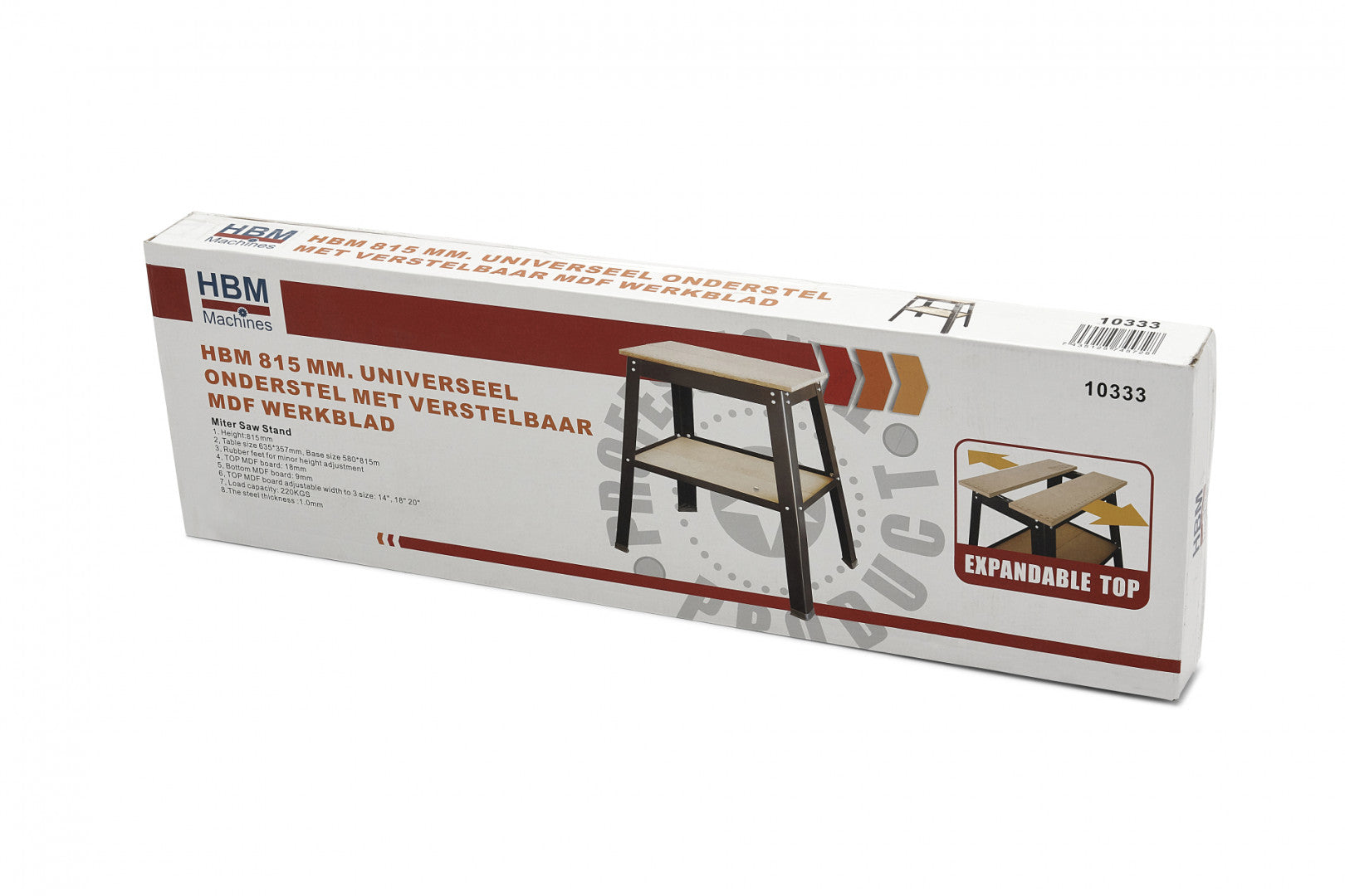 Base universale con piano da lavoro regolabile in MDF 815 mm HBM