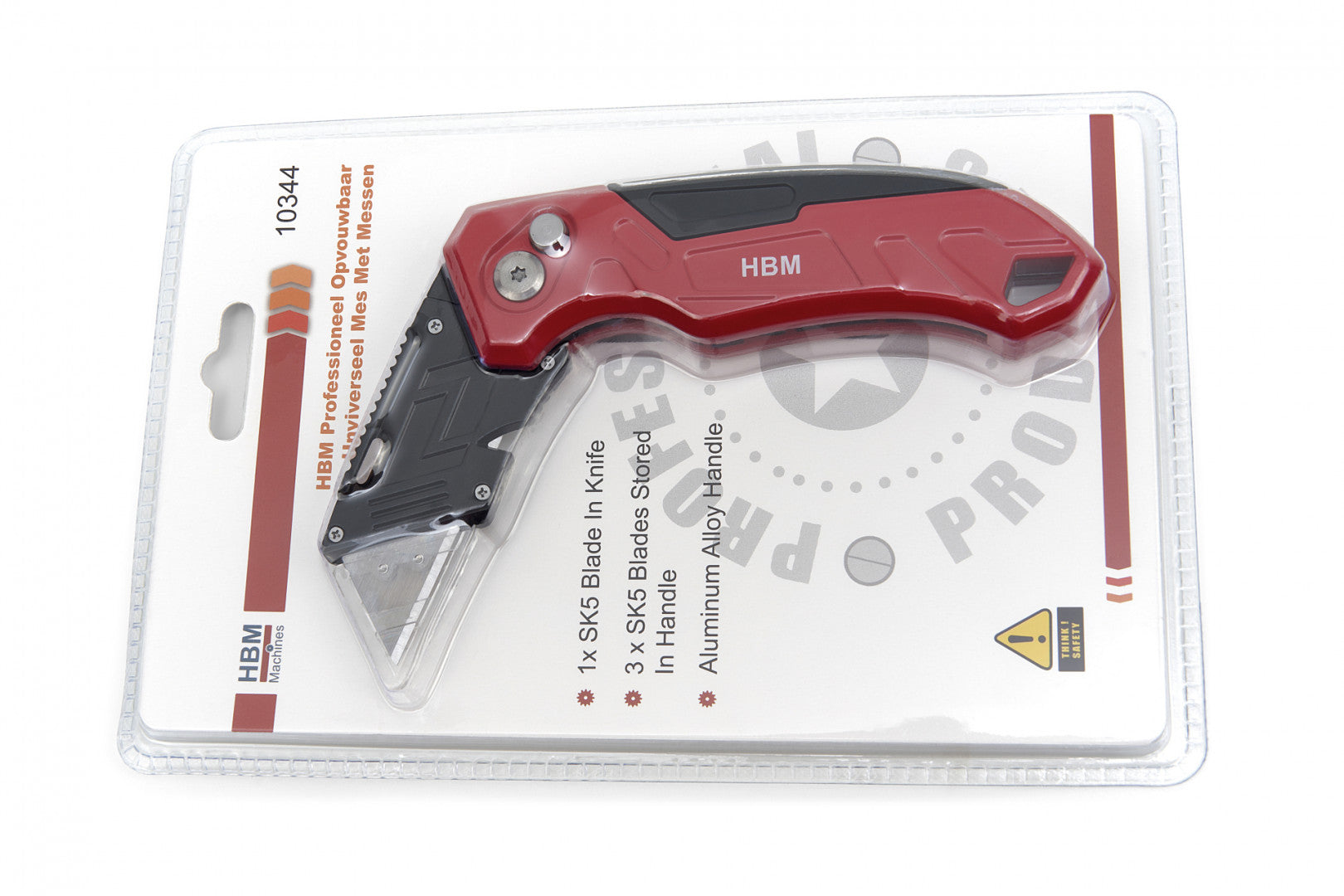 Taglierino pieghevole professionale, manico in lega di alluminio per moquette e tappezzeria, officina, Hbm