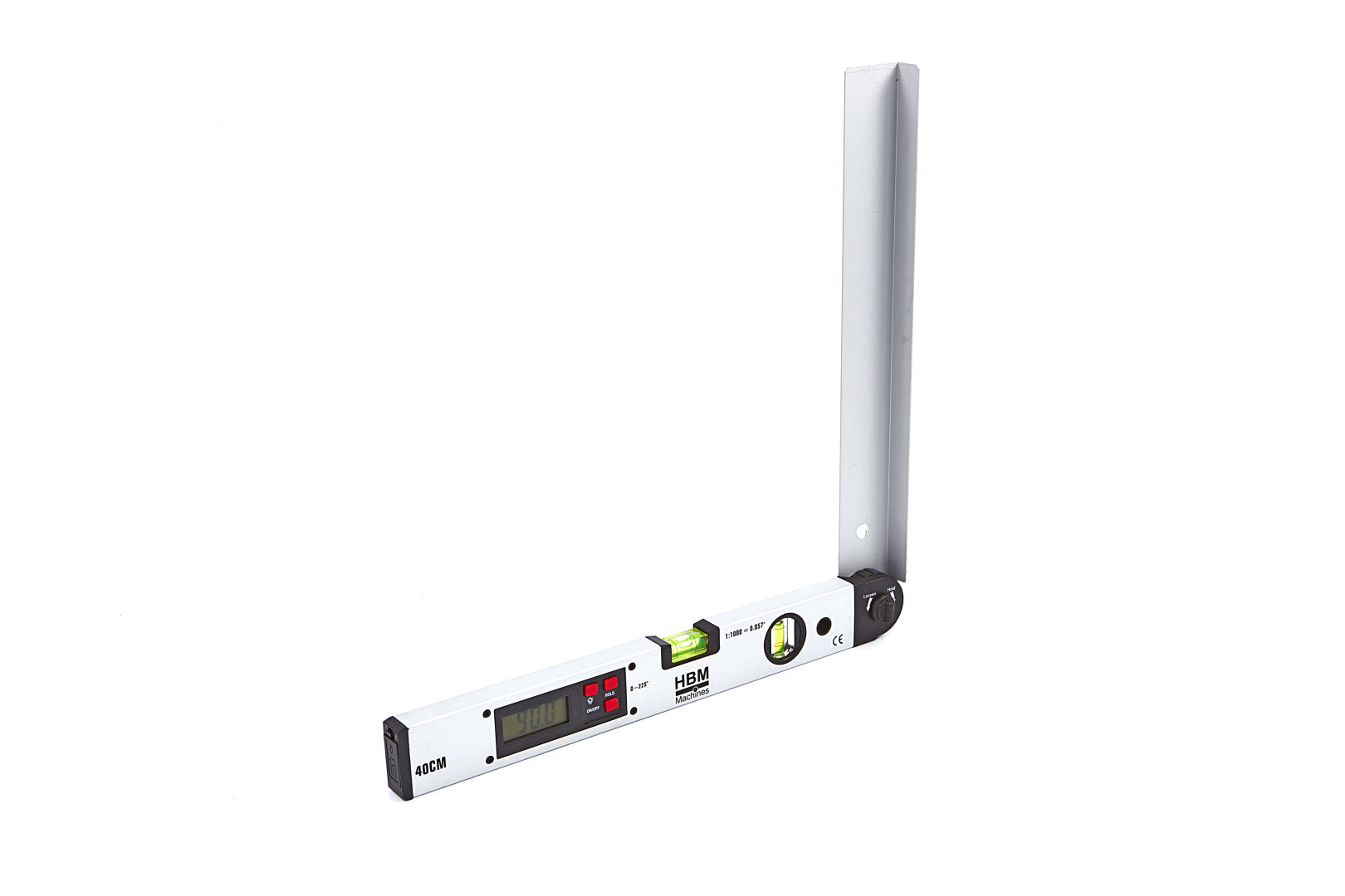 Squadra combinata con livella metrica a bolla d'aria integrata, per falegname, 400 mm Hbm