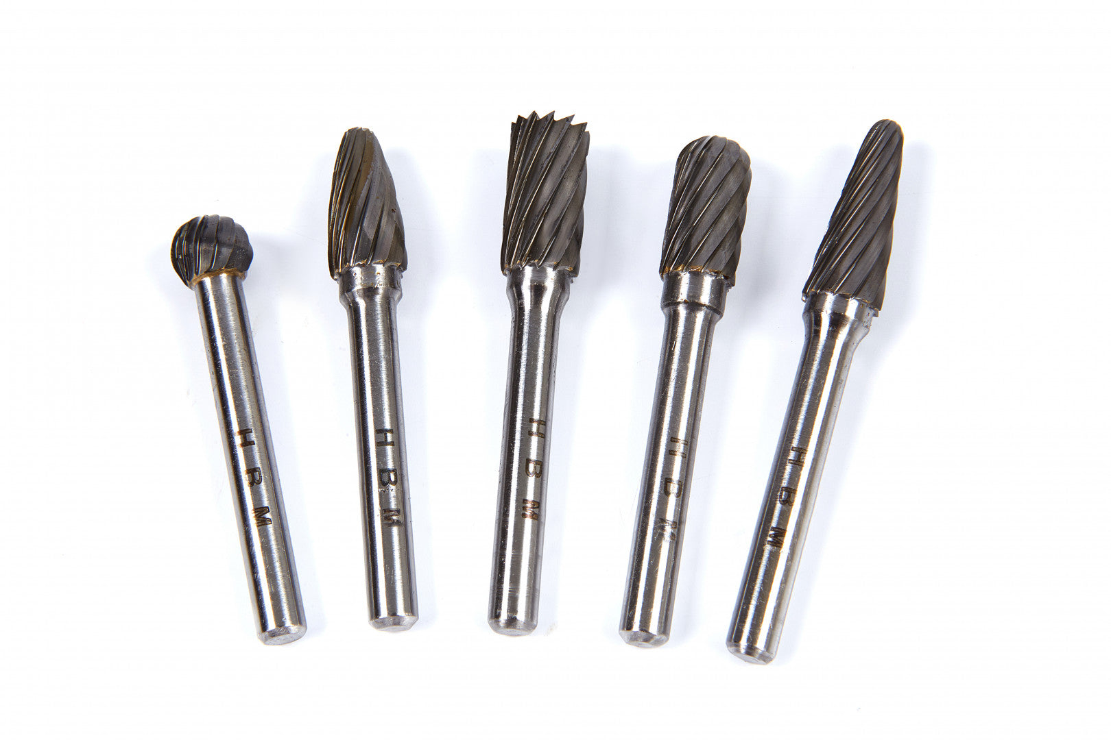 Frese su gambo in carburo di tungsteno, kit 5 frese rotanti, testa di affilatura per intaglio su legno, lucidatura metalli, incisione, foratura, Hbm