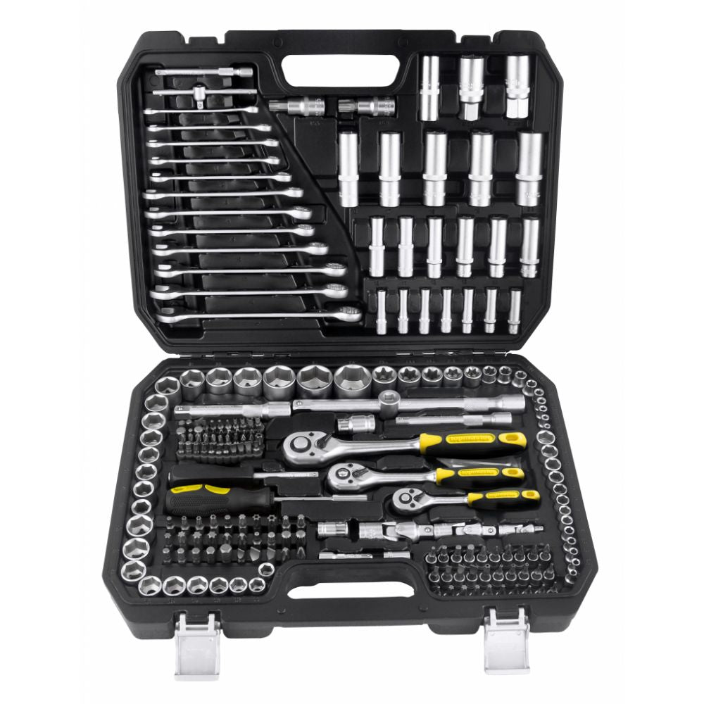 Valigetta utensili professionale 216 pezzi, serie di chiavi a bussola in Cr-V, con cricchetti, prolunghe, kit attrezzi per auto, officina fai-da-te, Topmaster