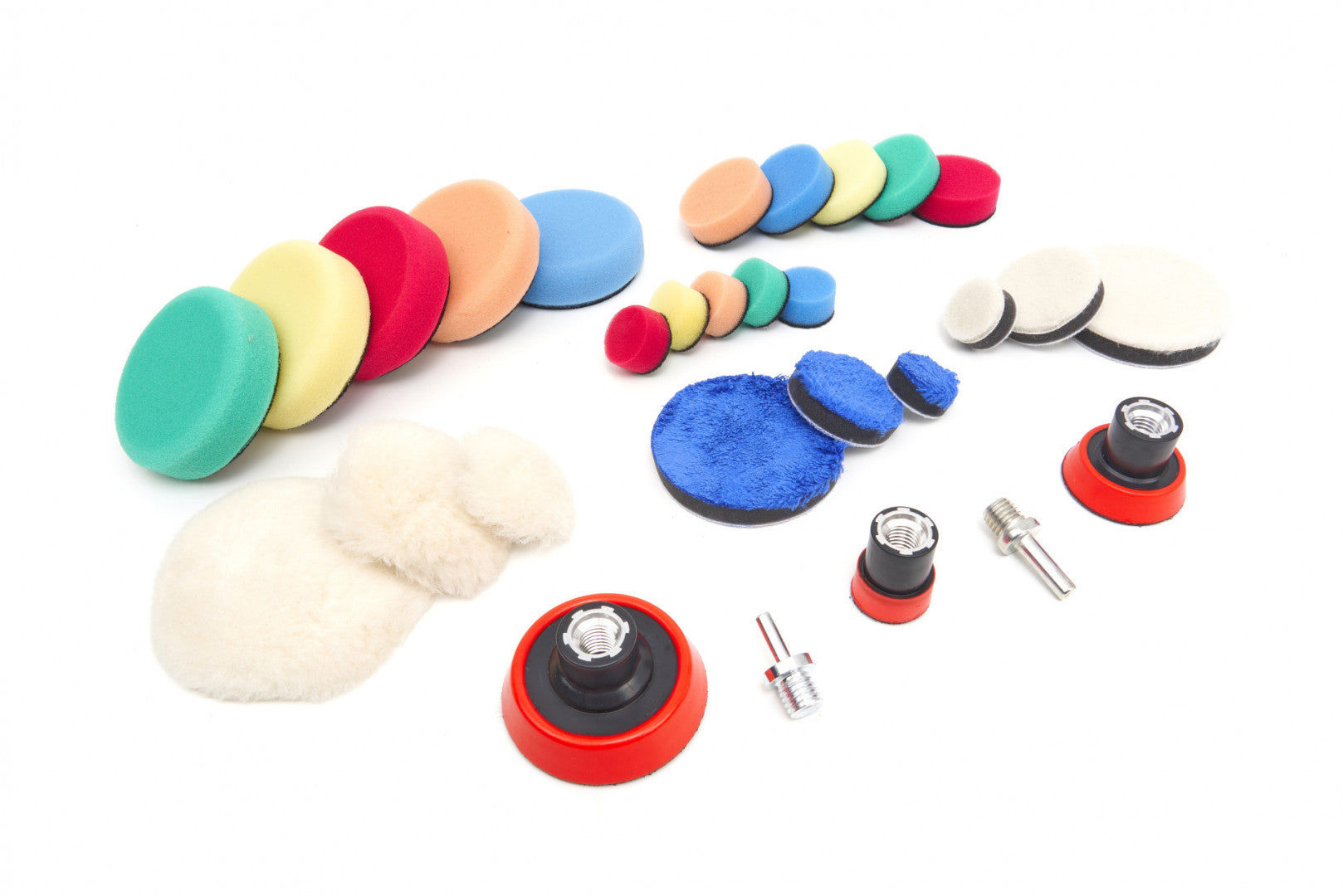 Set di 29 spugne per lucidatura in microfibra, pad per cere, polish, detergenti e sigillante vernice, alternativa a lucidatrice, lucidatura, lucidatrice eccentrica, 25-50-75 mm Hbm Machines Olanda