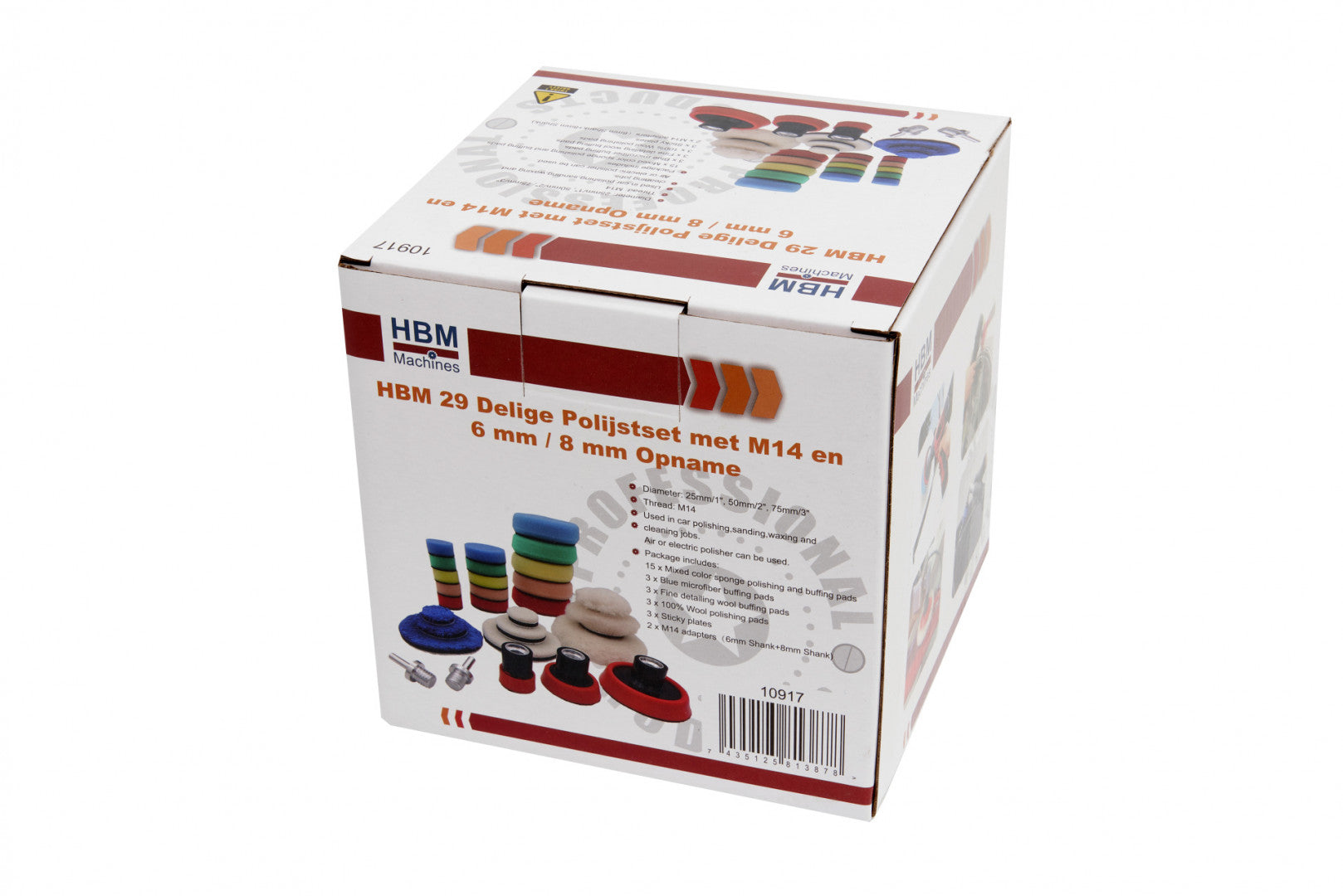 Set di 29 spugne per lucidatura in microfibra, pad per cere, polish, detergenti e sigillante vernice, alternativa a lucidatrice, lucidatura, lucidatrice eccentrica, 25-50-75 mm Hbm Machines Olanda