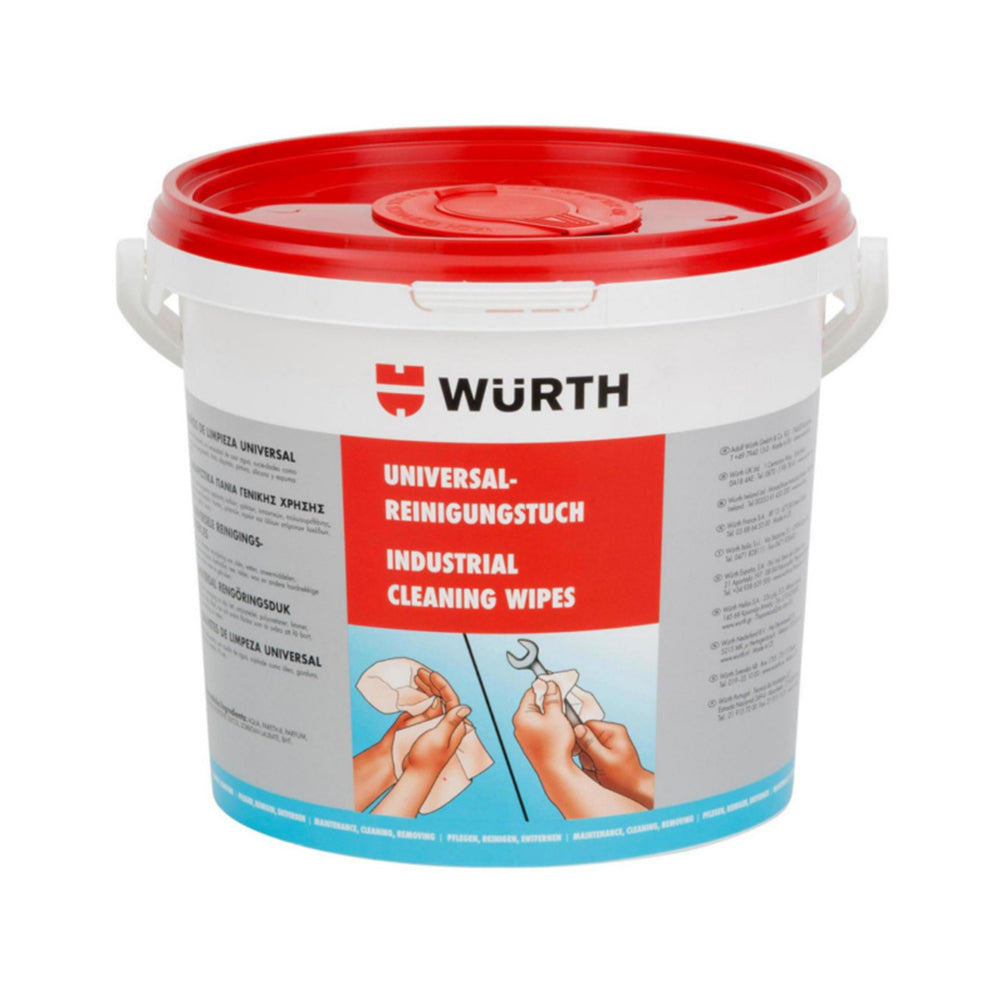 Salviette universali tuttolava con azione sgrassante, salviette umidificate, salviette umide per tutti gli usi - 90 pezzi in secchio dispenser, salviette per la pulizia della casa e dell'officina auto, Wurth