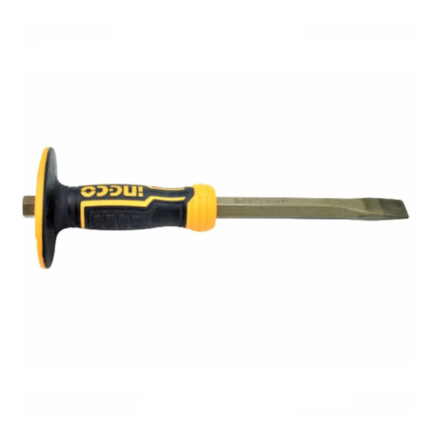Scalpello da muratore piatto con paracolpo 305mm, per materiali duri mattoni calcestruzzo pietre, impugnatura antiscivolo, Ingco
