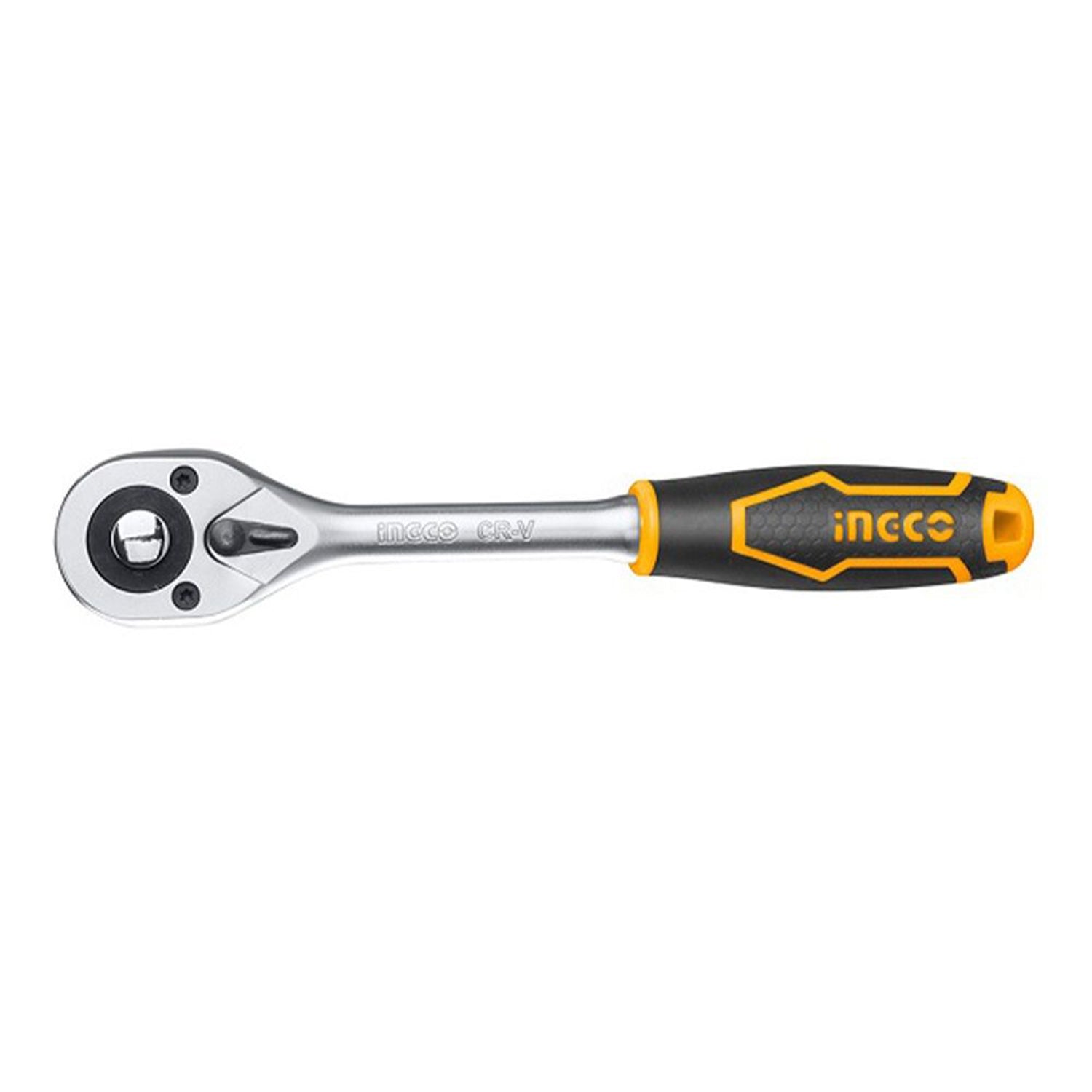 Cricchetto reversibile professionale 1/2" in accaio Cr-V e Cr-Mo, lungo 158 mm, 45 denti, Ingco