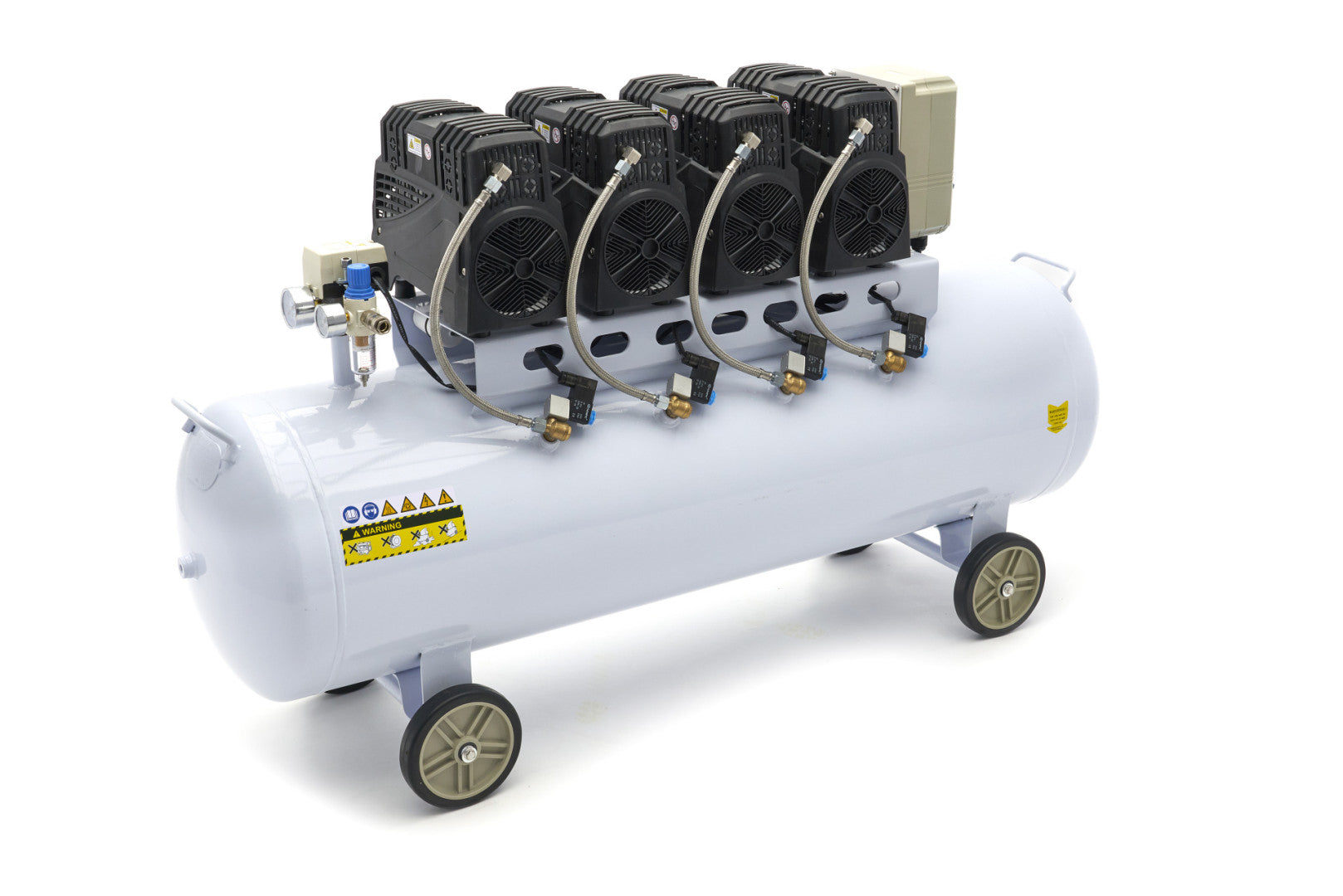 Compressore aria silenziato - con capacità del serbatoio di 200 litri - senza olio, oil free - per utensili pneumatici, SGS 10 bar HBM Machines Olanda