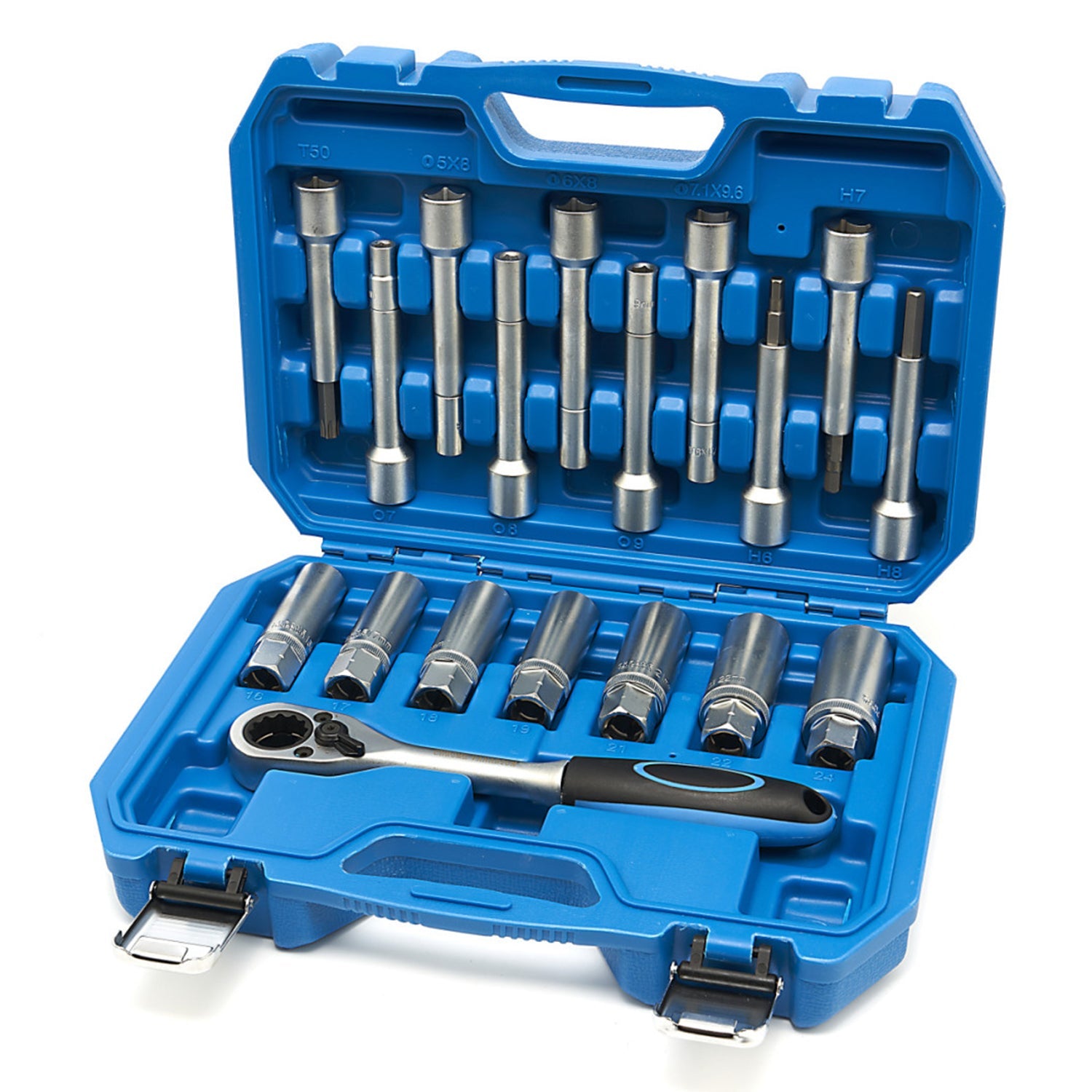 Set chiavi smontaggio ammortizzatori - chiave per ammortizzatore con attrezzo per la divaricazione dei montanti e set di bussole per smontare ammortizzatori, Hbm