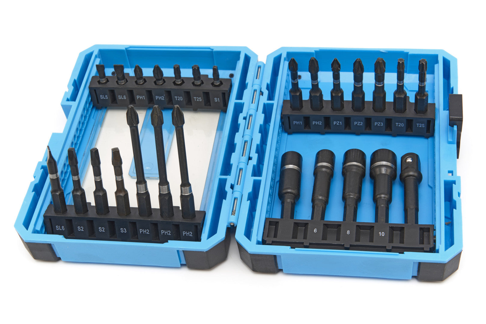 Set di punte e bit (con bit e portabit universale, accessorio per avvitatore a impulsi), set di bit di avvitamento, bit pH, PZ, S, accessori trapano e cacciavite, Hbm 26 pezzi