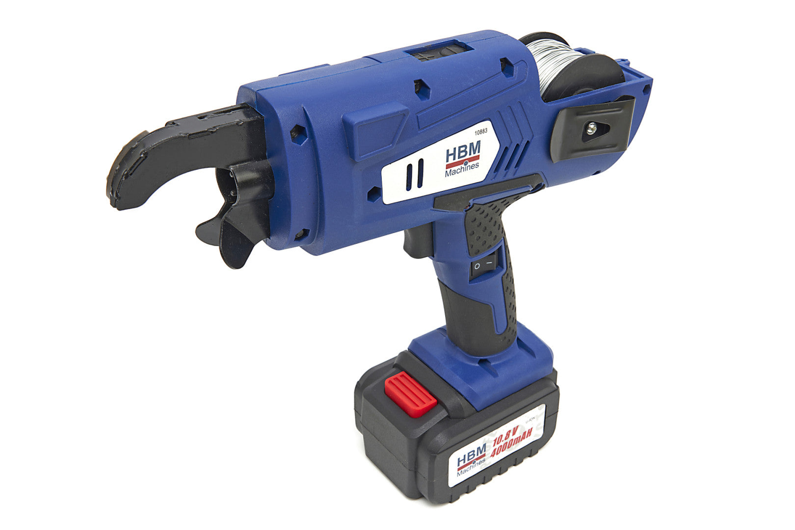 Legatrice tondino ferro automatica professionale, strumento di legatura a batteria per tondini, con 2 batterie 10,8 V 4,0 Ah e caricatore, per barre d'acciaio da 8 ~ 34 mm, Hbm