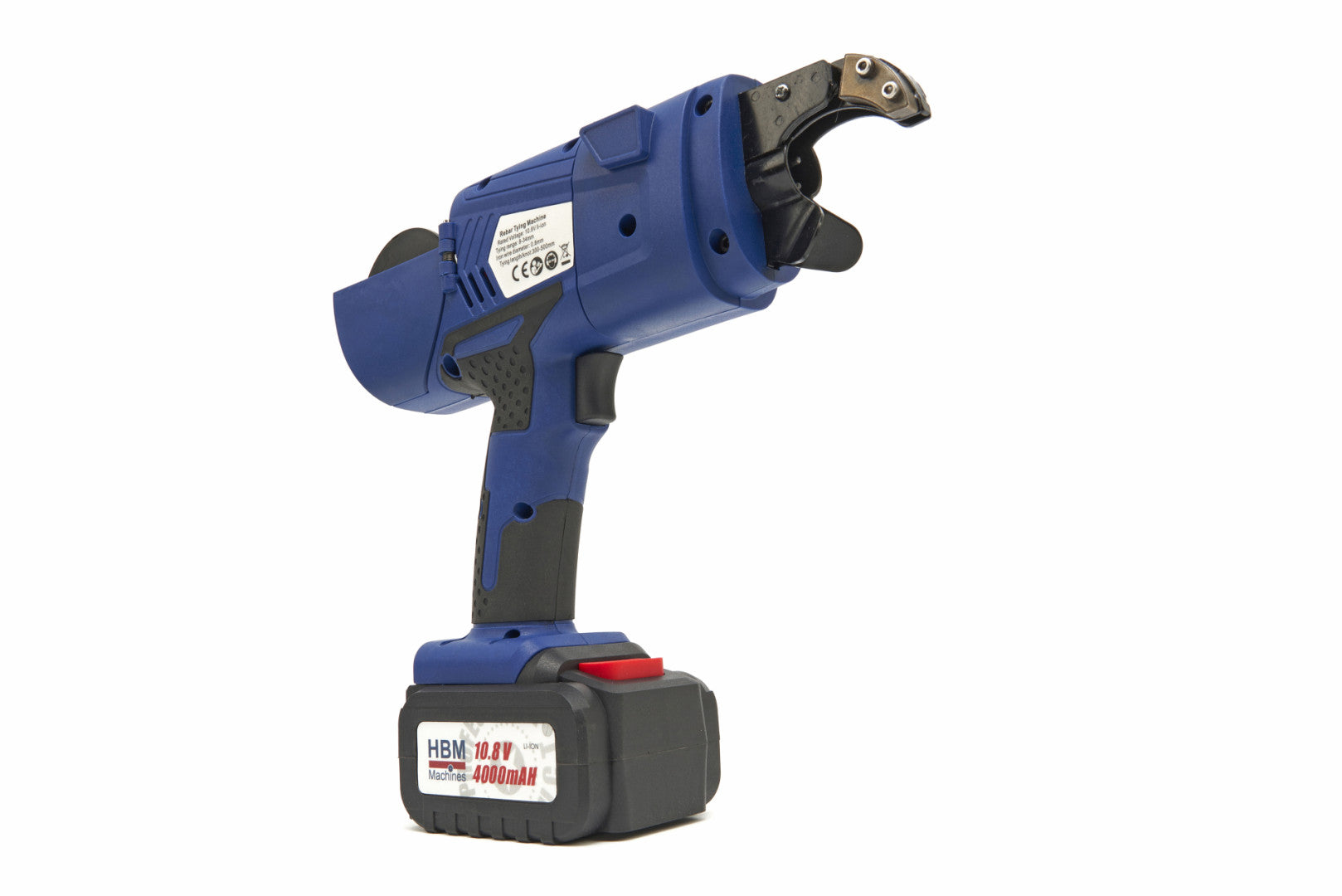 Legatrice tondino ferro automatica professionale, strumento di legatura a batteria per tondini, con 2 batterie 10,8 V 4,0 Ah e caricatore, per barre d'acciaio da 8 ~ 34 mm, Hbm