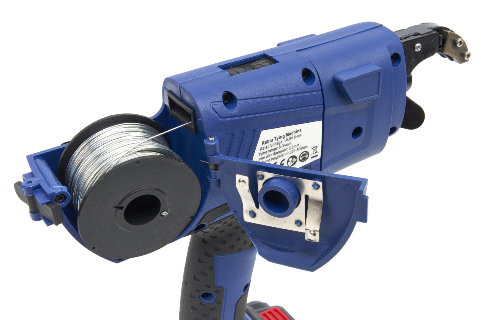 Legatrice tondino ferro automatica professionale, strumento di legatura a batteria per tondini, con 2 batterie 10,8 V 4,0 Ah e caricatore, per barre d'acciaio da 8 ~ 34 mm, Hbm