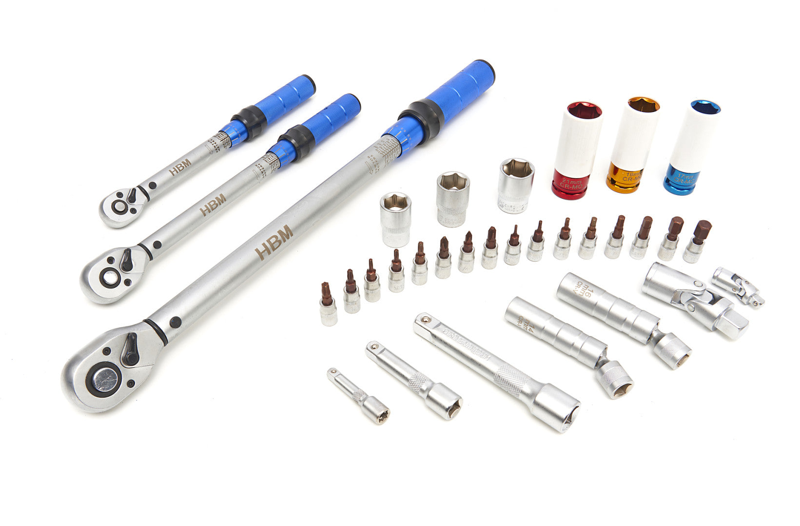Set chiavi dinamometriche professionali 5–220 Nm 32 pezzi, cricchetto chiavi momento chiave, HBM Machines Olanda