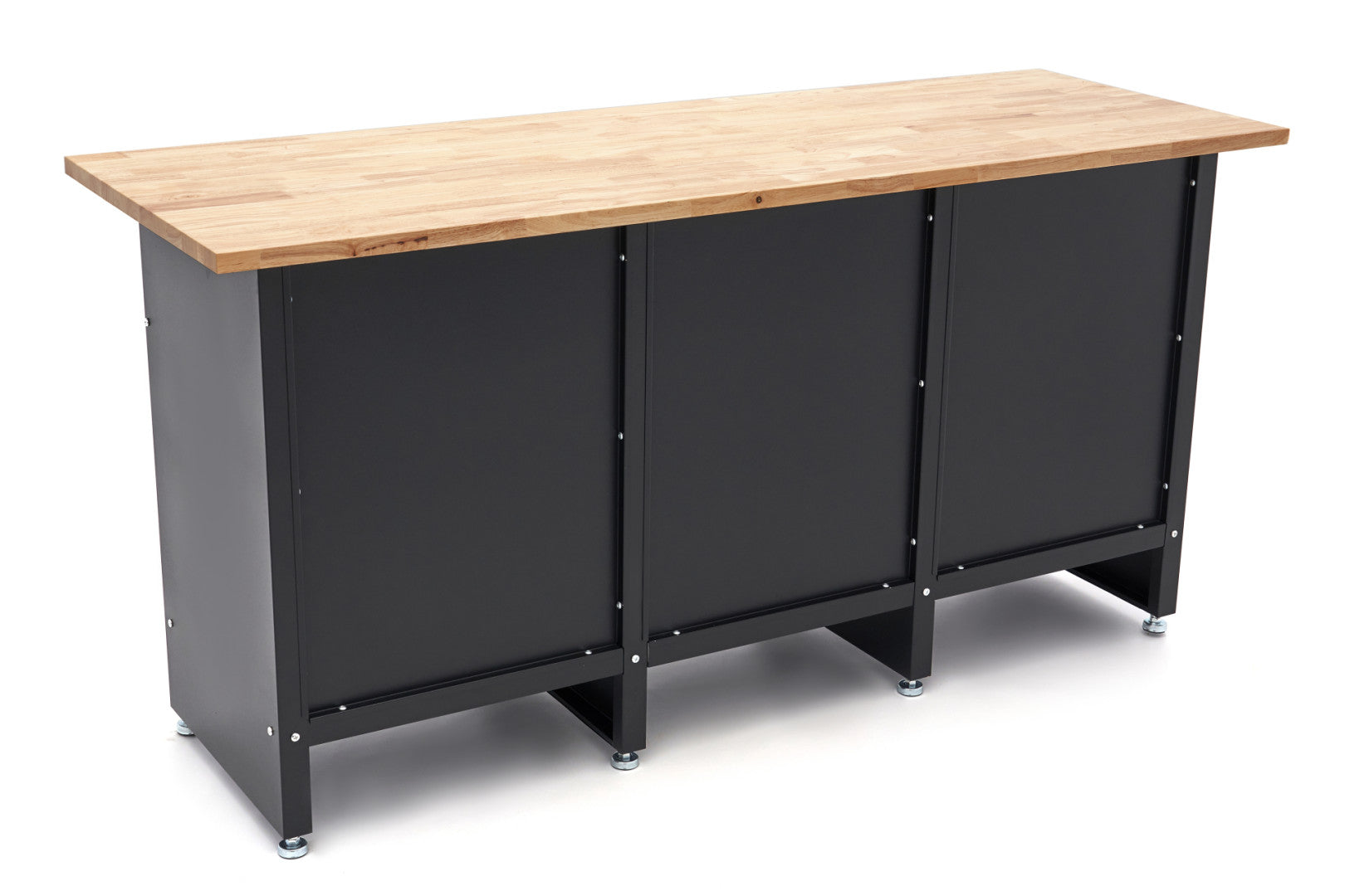 Carrello portautensili metallico professionale officina con 6 cassetti 2 ante e ruote-mobile 171 cm con piano di lavoro in legno massiccio HBM Machines Olanda