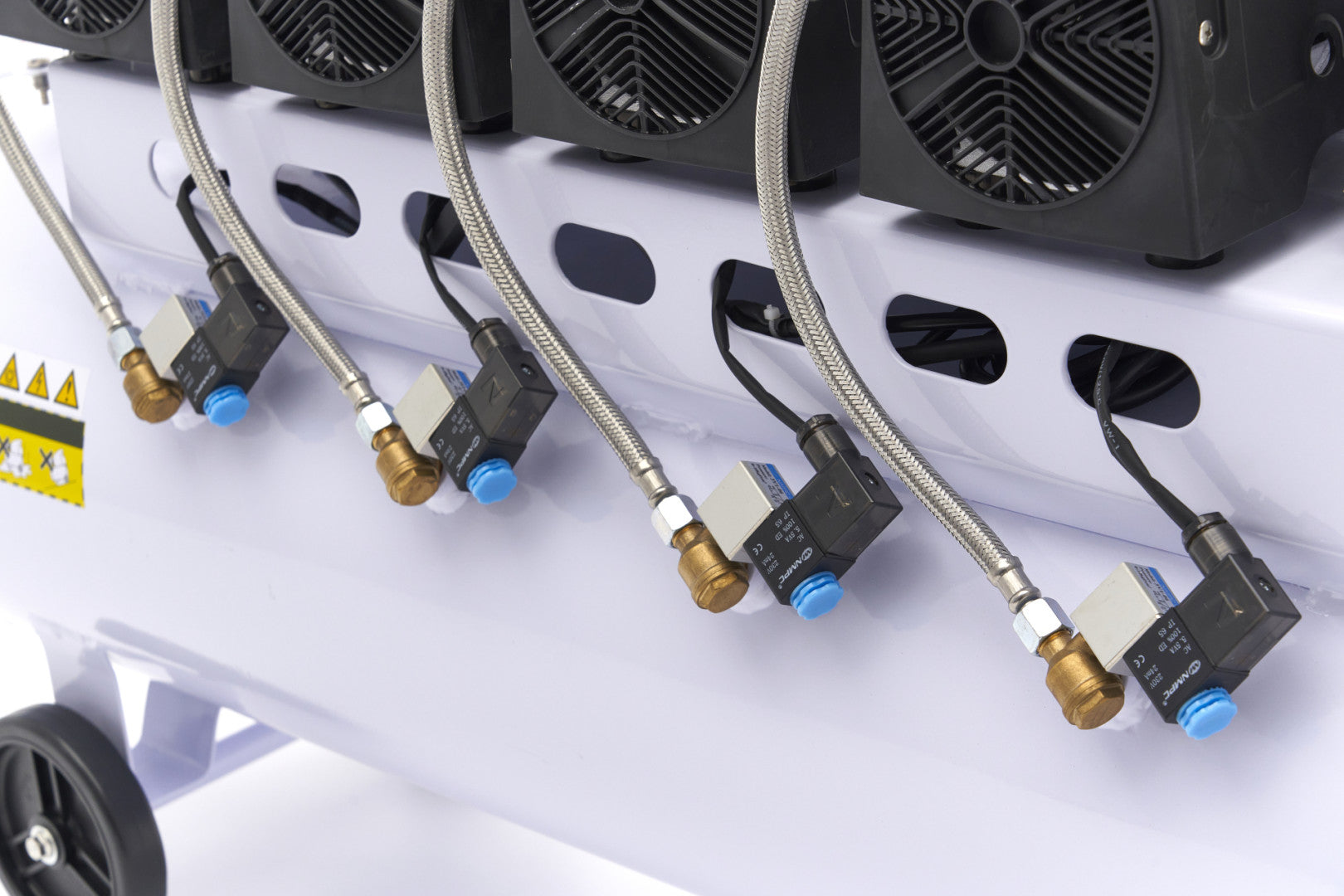Compressore aria silenziato - con capacità del serbatoio di 120 litri - senza olio, oil free - per utensili pneumatici, 10 bar HBM Machines Olanda