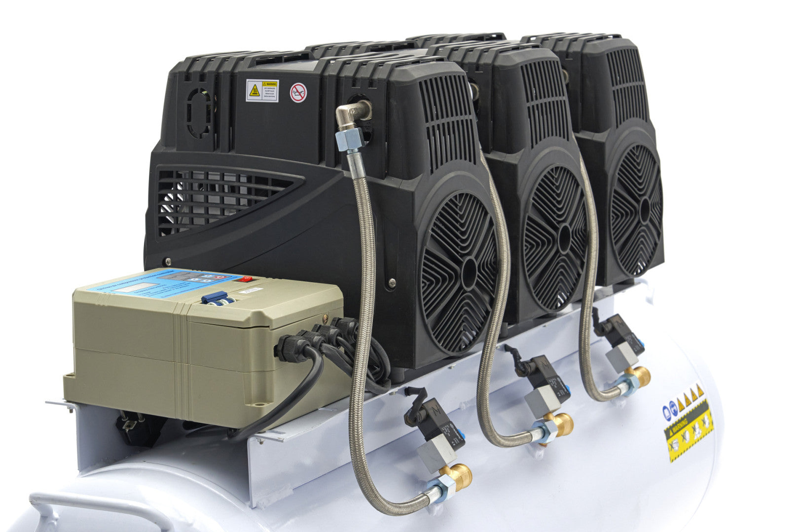 Compressore aria silenziato - con capacità del serbatoio di 150 litri - senza olio, oil free - per utensili pneumatici, 10 bar HBM Machines Olanda