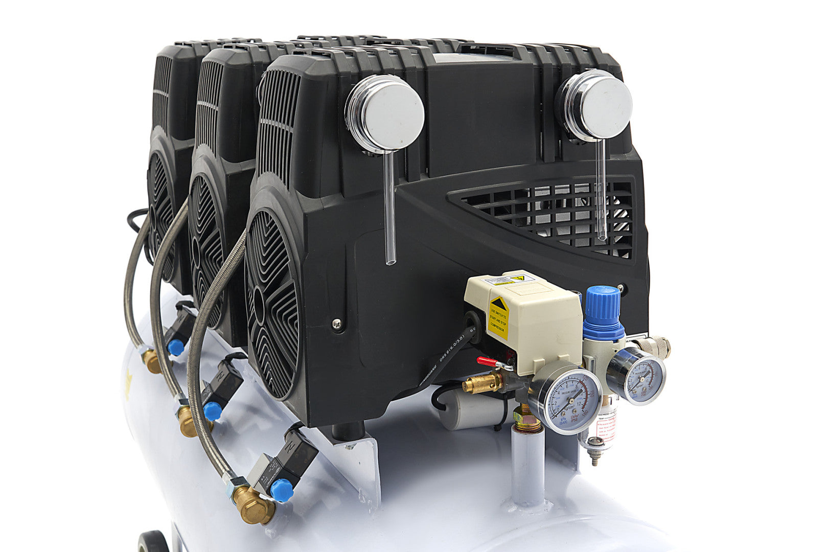 Compressore aria silenziato - con capacità del serbatoio di 150 litri - senza olio, oil free - per utensili pneumatici, 10 bar HBM Machines Olanda