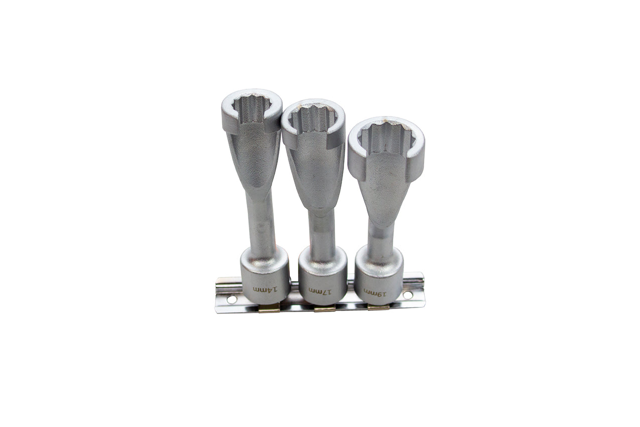Set di chiavi a bussola per iniettore 3 pezzi 14–17–19 mm BMW Opel Mercedes Kroftools