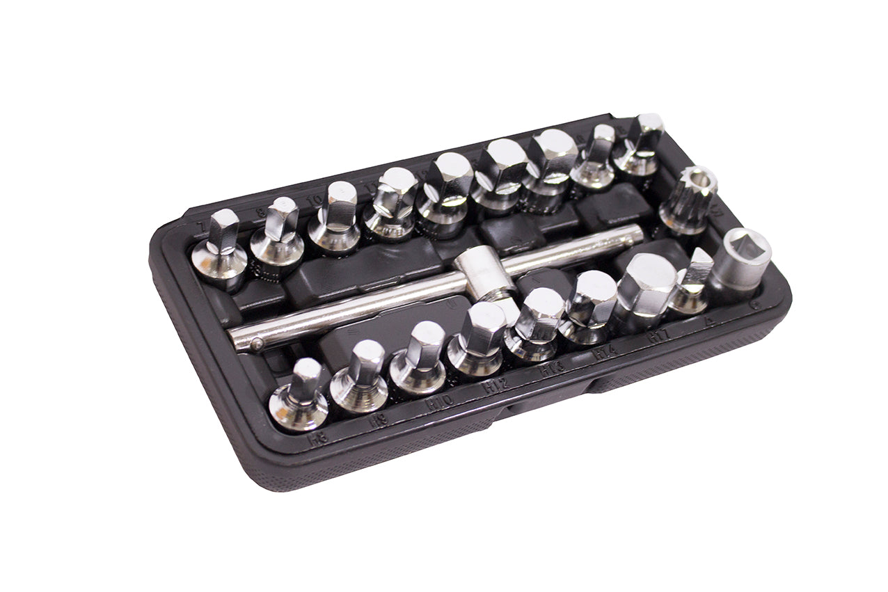 Set chiavi bussole, set olio tappo di scarico noci con un quadro scorrevole, kit chiavi a bussola per tappo della coppa dell'olio 5/16”3/8”, 20 pezzi, Kroftools