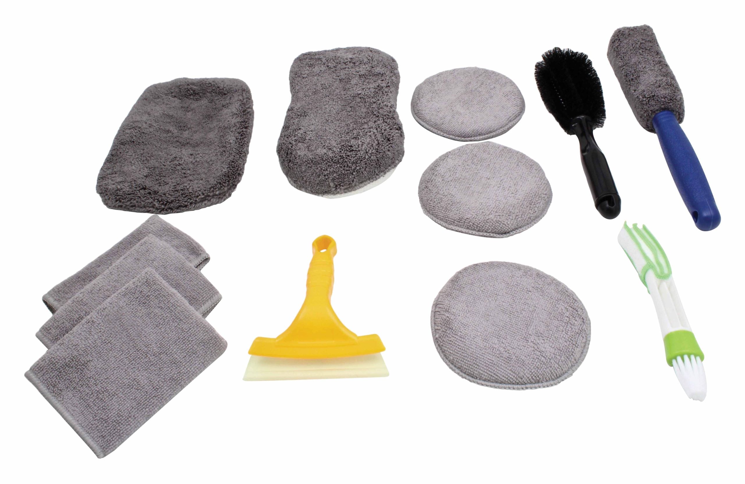 Spazzola di pulizia auto interno esterno, spazzola per dettagli, detailing brush set, per cerchi, interni auto, motore, scarico, sedili, 12 pezzi