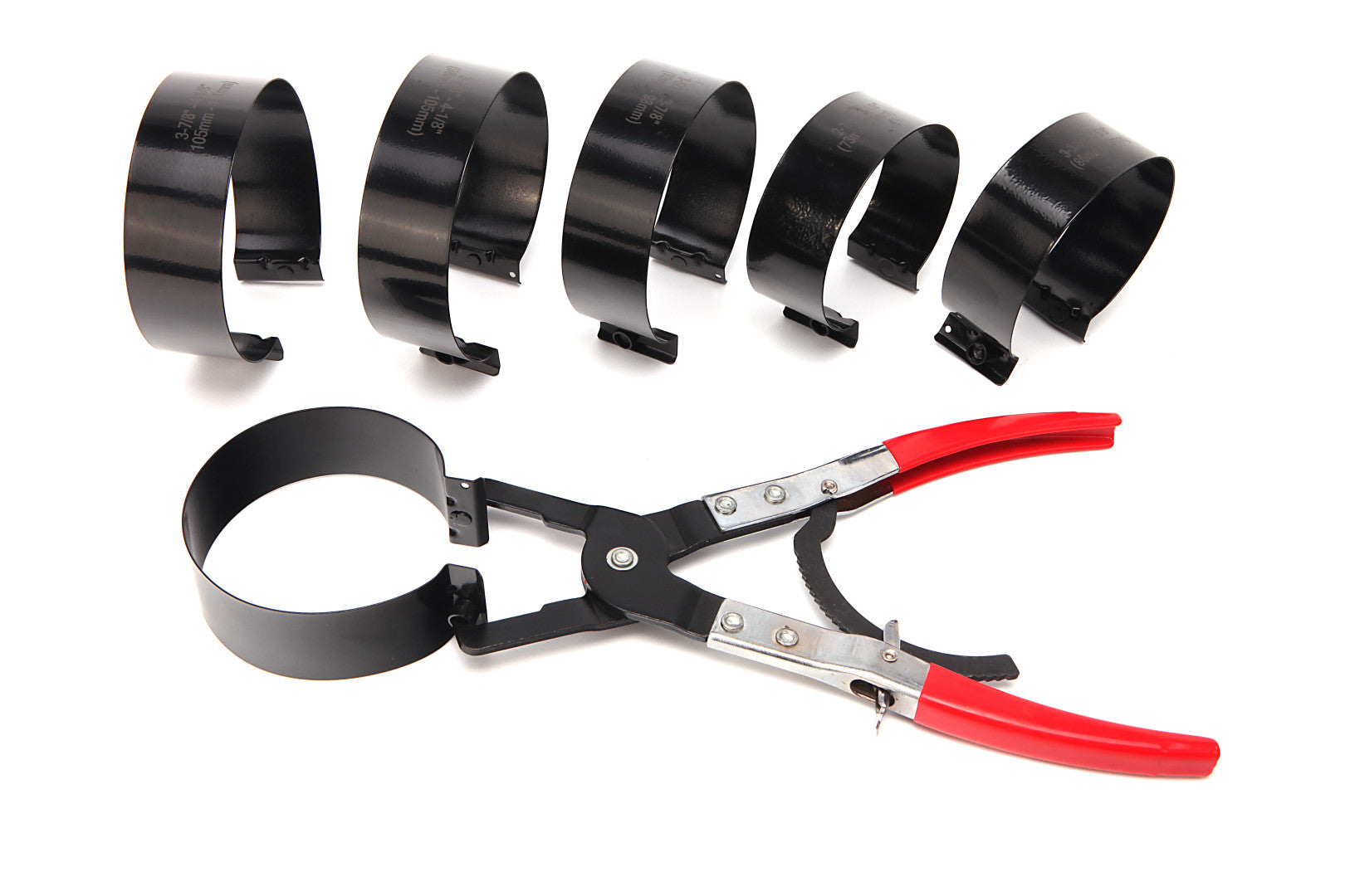 Set fasce elastiche di compressione con pinza per anello pistone 73-111 mm, set fasce elastiche di compressione con pinza per anello pistone