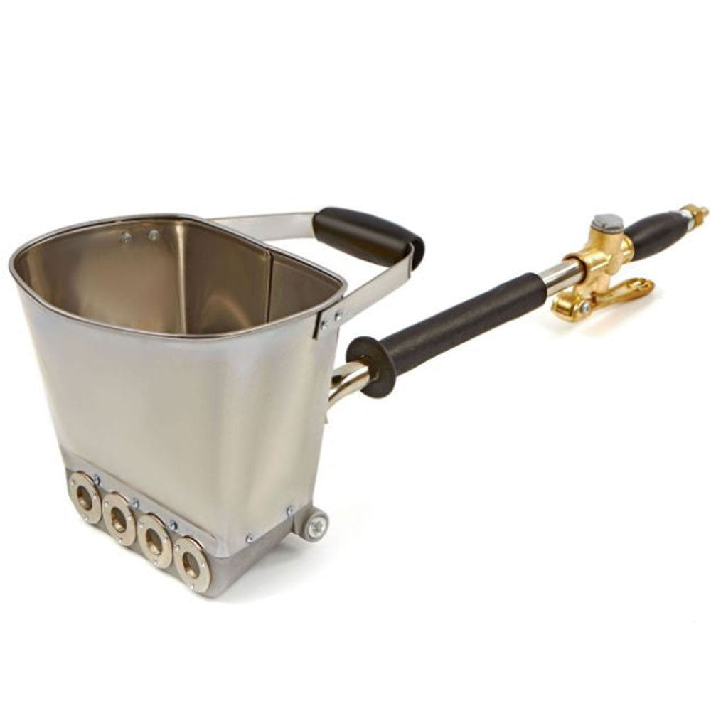 Pistola a spruzzo, pistola a spruzzo mortaio professionale, sprayer pistola intonacatrice, pistola per cemento, macchina per intonaco con fori, spruzzatore per cemento, gesso e calce per pittura murale e ristrutturazione, in acciaio inox Gebo