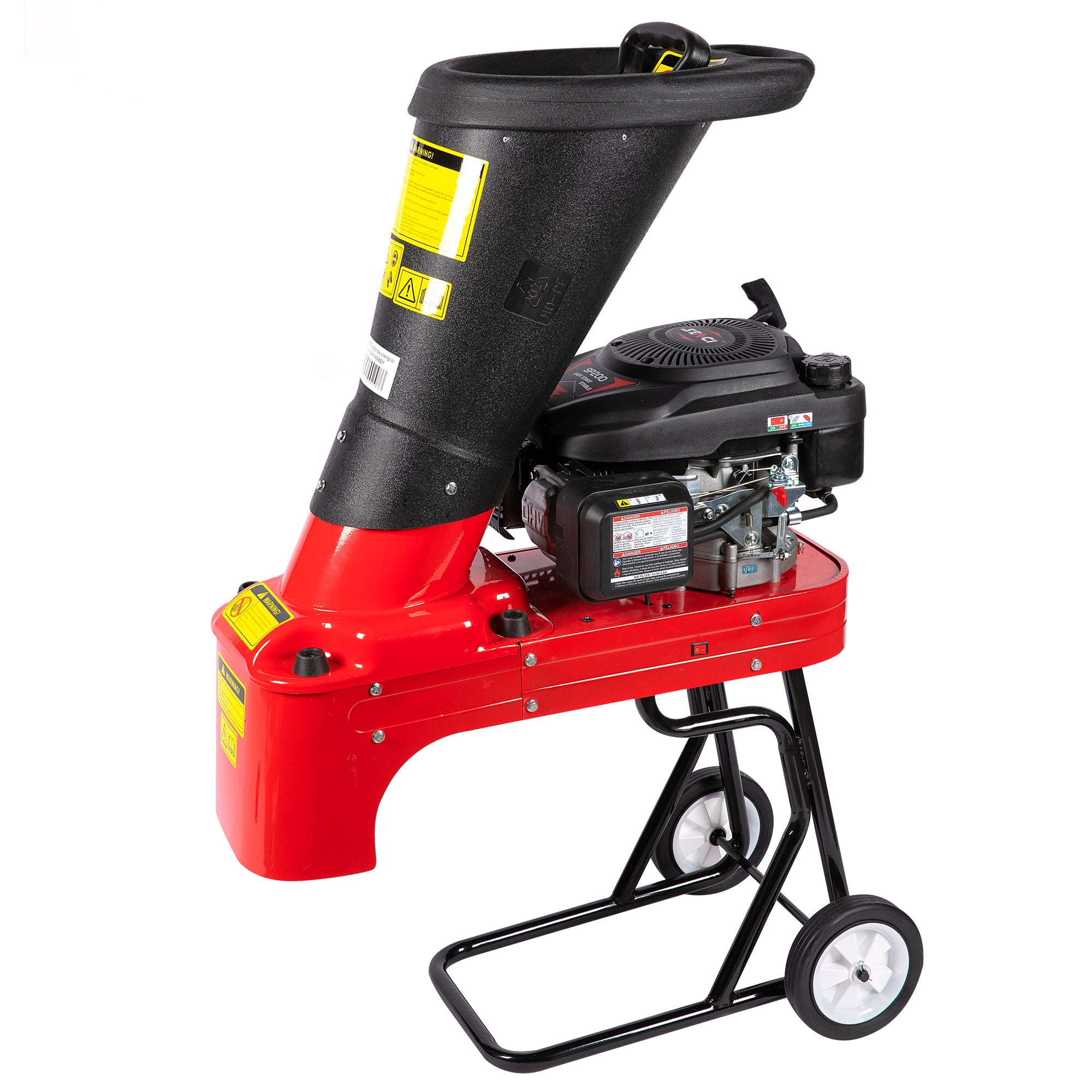 Trituratore per rami e tronchi a benzina ,biotrituratore a scoppio,cippatore rami, 5 HP, da hobby