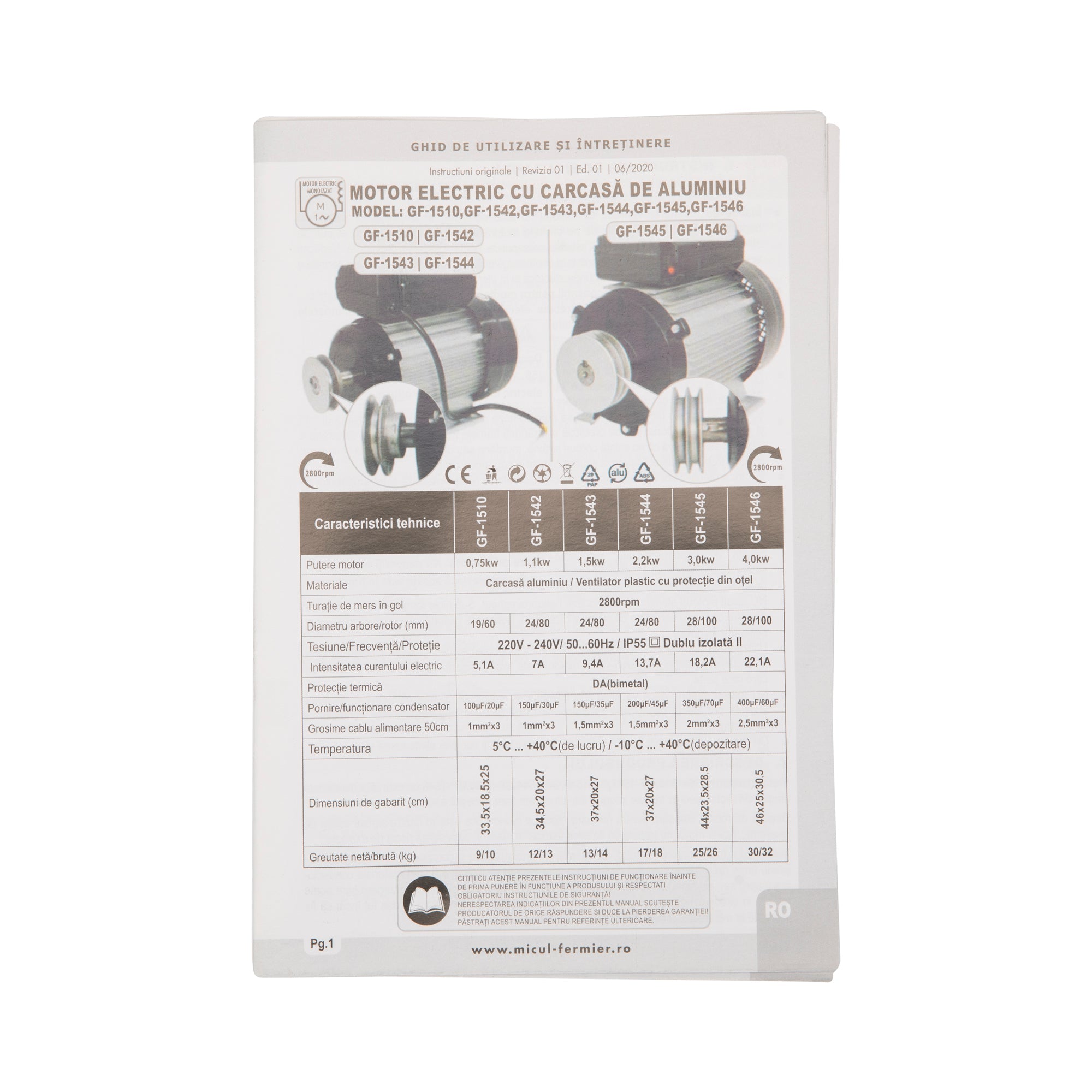 Motore elettrico 2800 rpm 1,1 kw 7 A